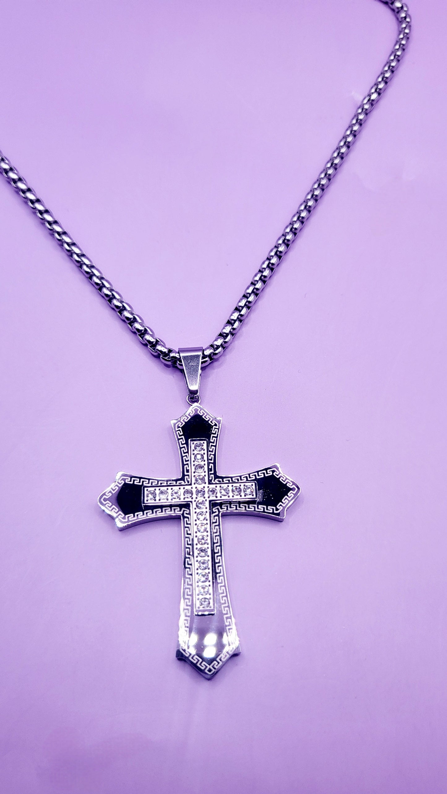 Luxe Silver Cross Necklace
