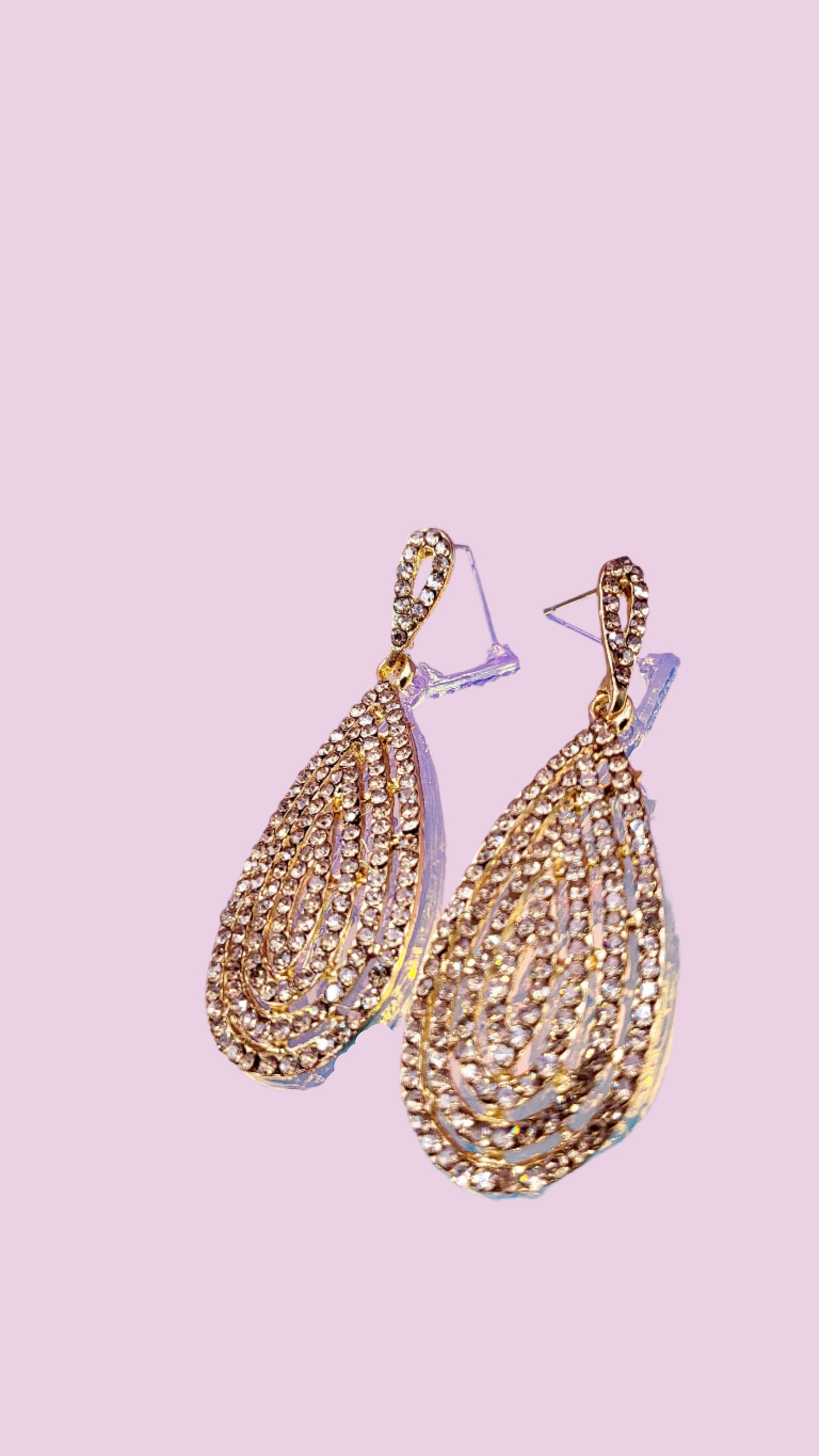 Layered Loop Crystal Drop and Dangle Earrings