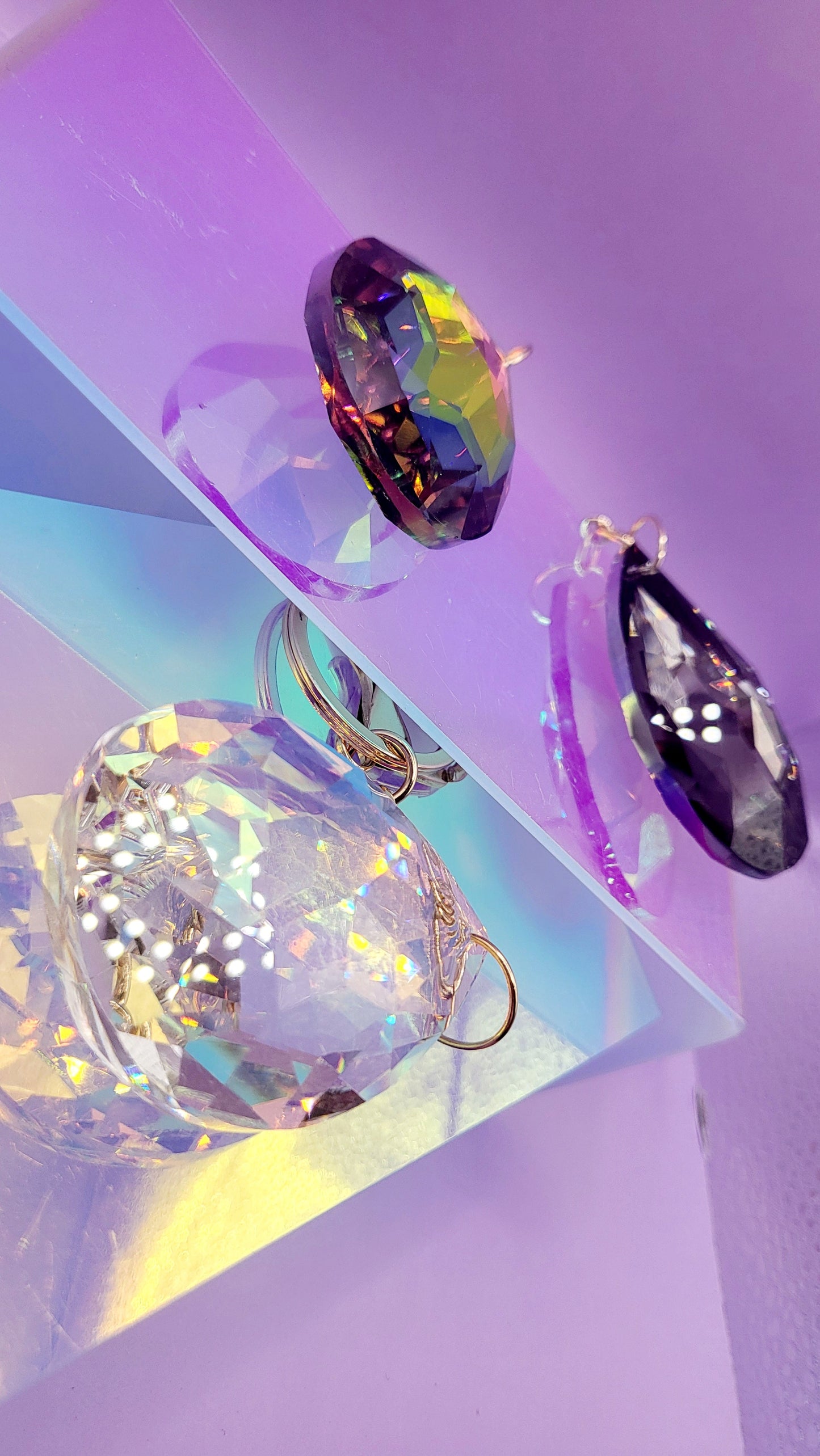 Sasha Crystal Tear Drop Key Ring
