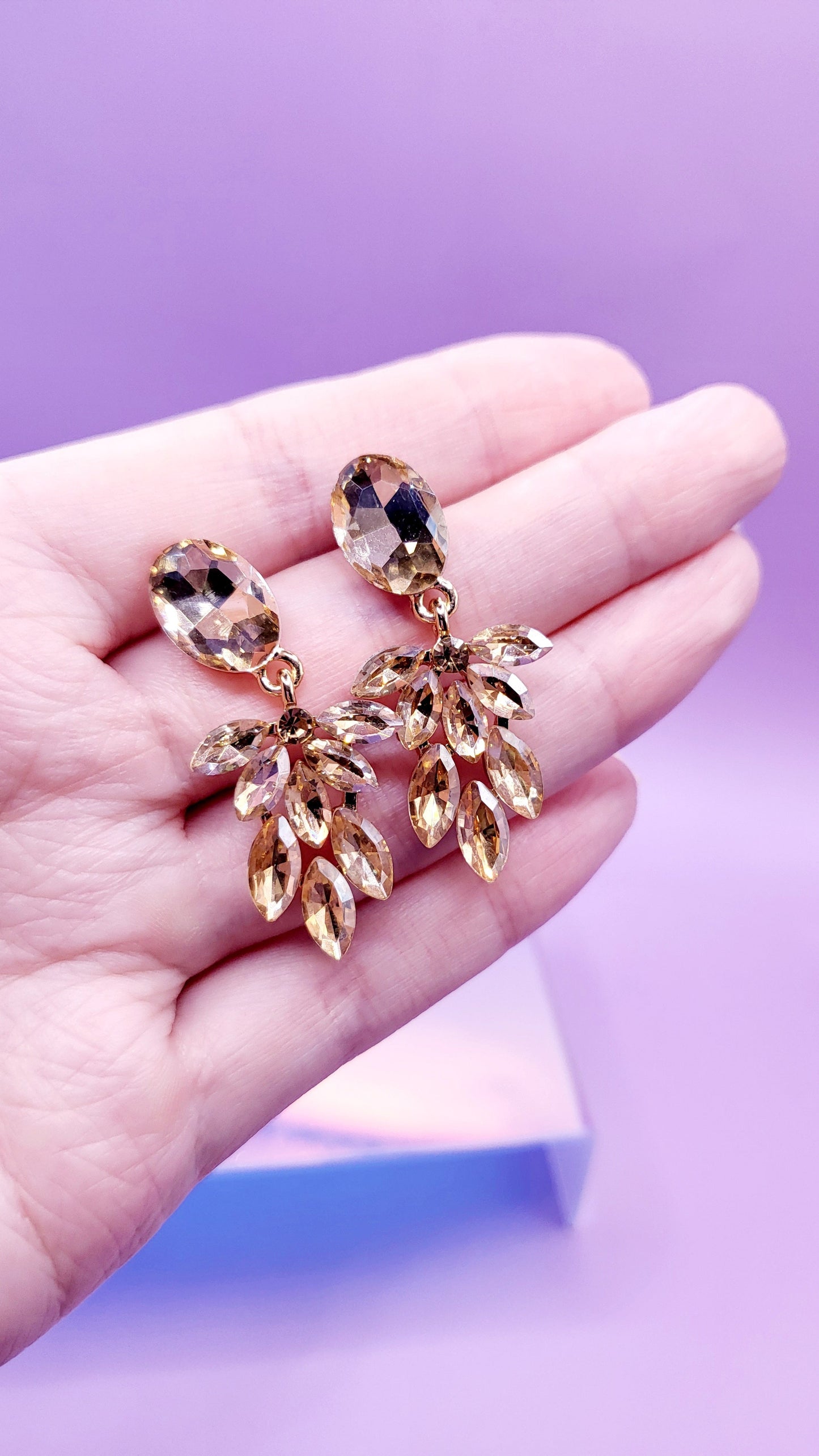 Glossy Crystal Drop and Dangle Earrings