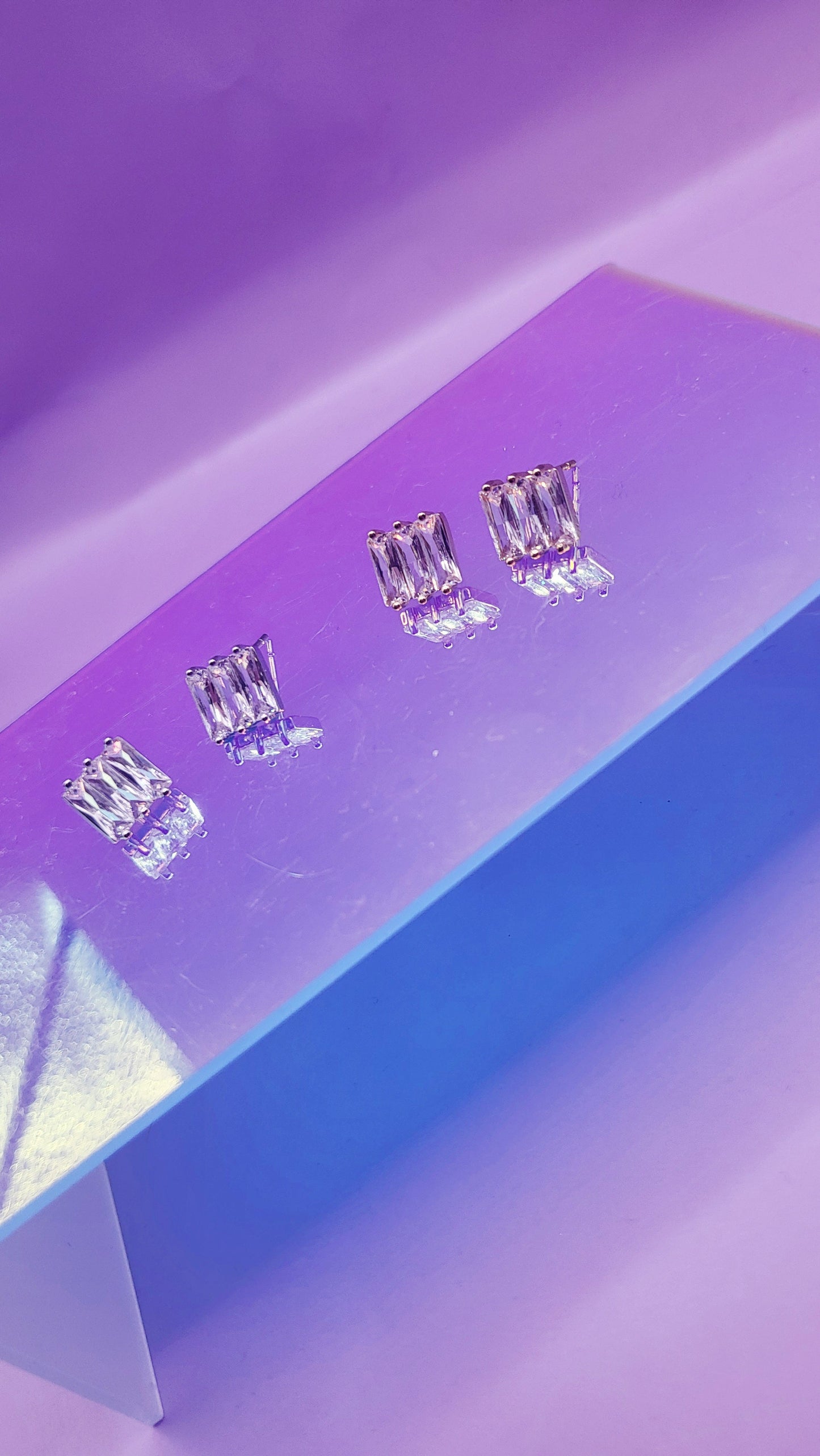Starlight Square Crystal Stud Earring