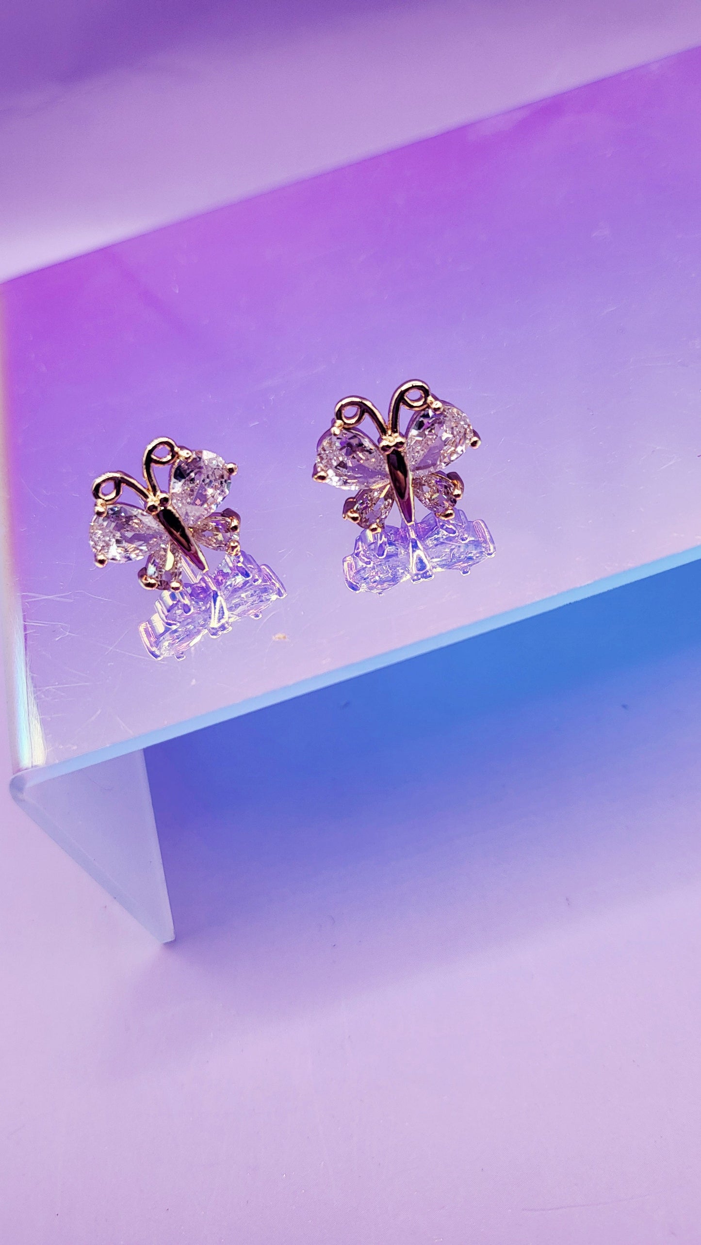 Crystal Butterfly Stud Earring