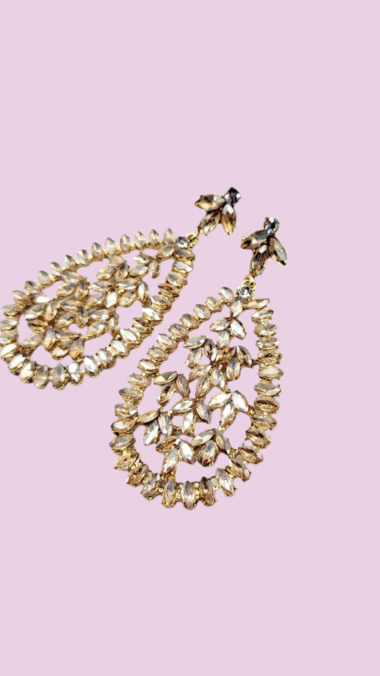 Halo Crystal Drop and Dangle Earrings