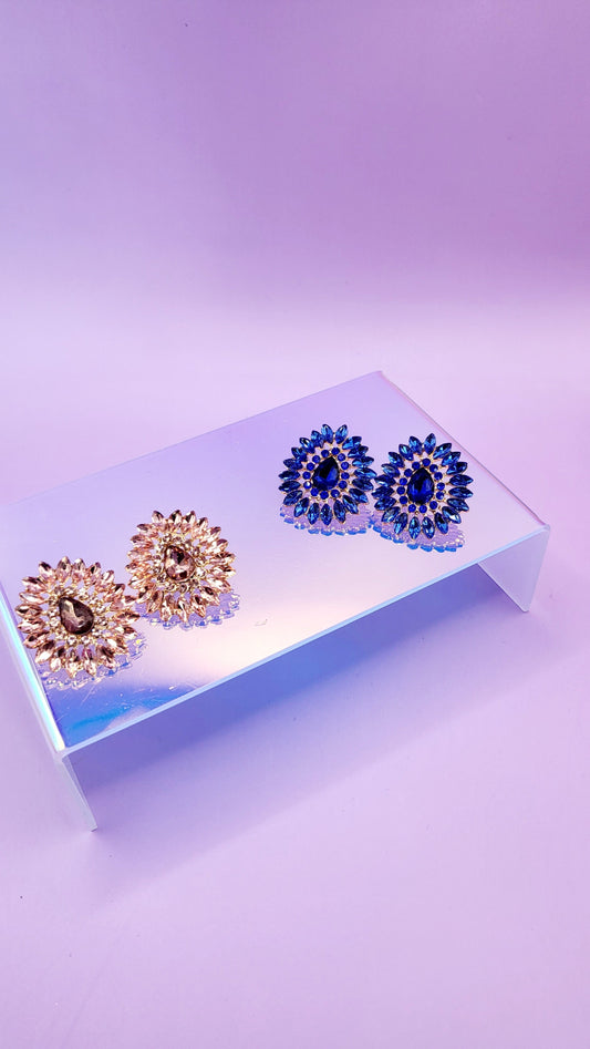 Mirror Crystal Stud Earrings