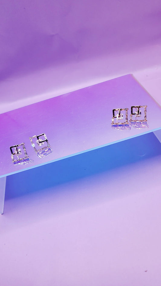 Square Crystal Stud Earring