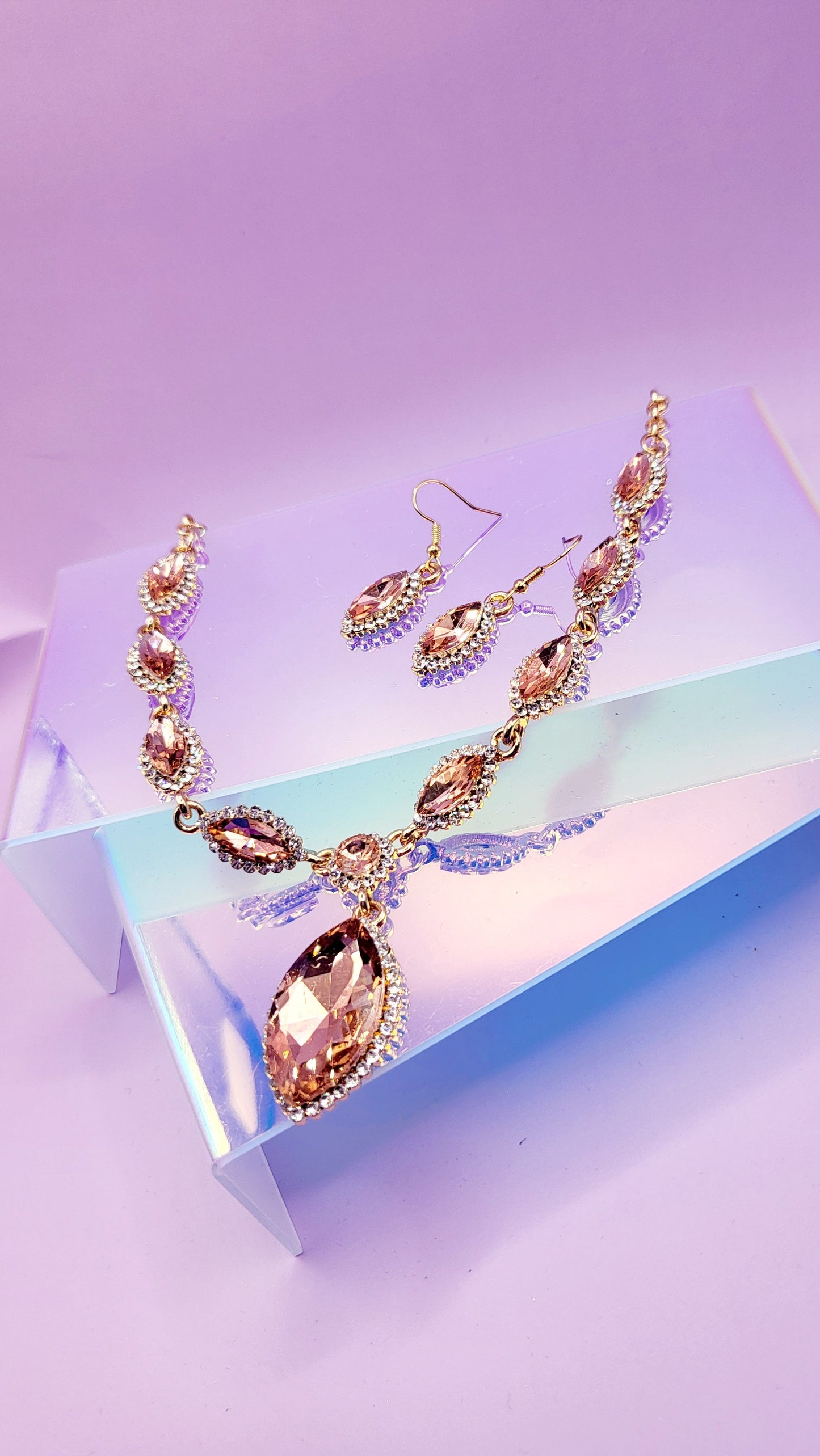 Luxe Crystal Duo Necklace & Earrings