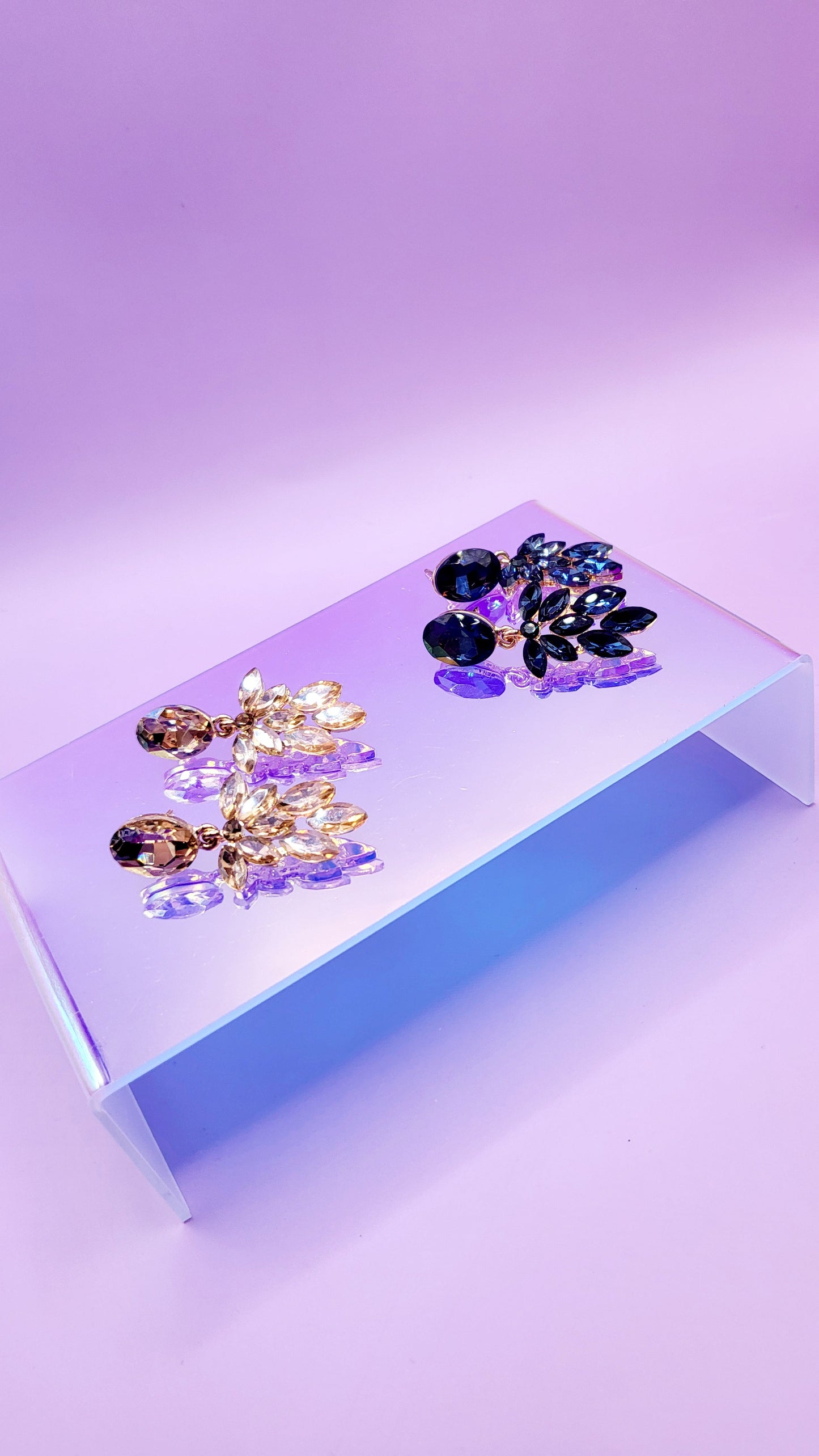 Glossy Crystal Drop and Dangle Earrings
