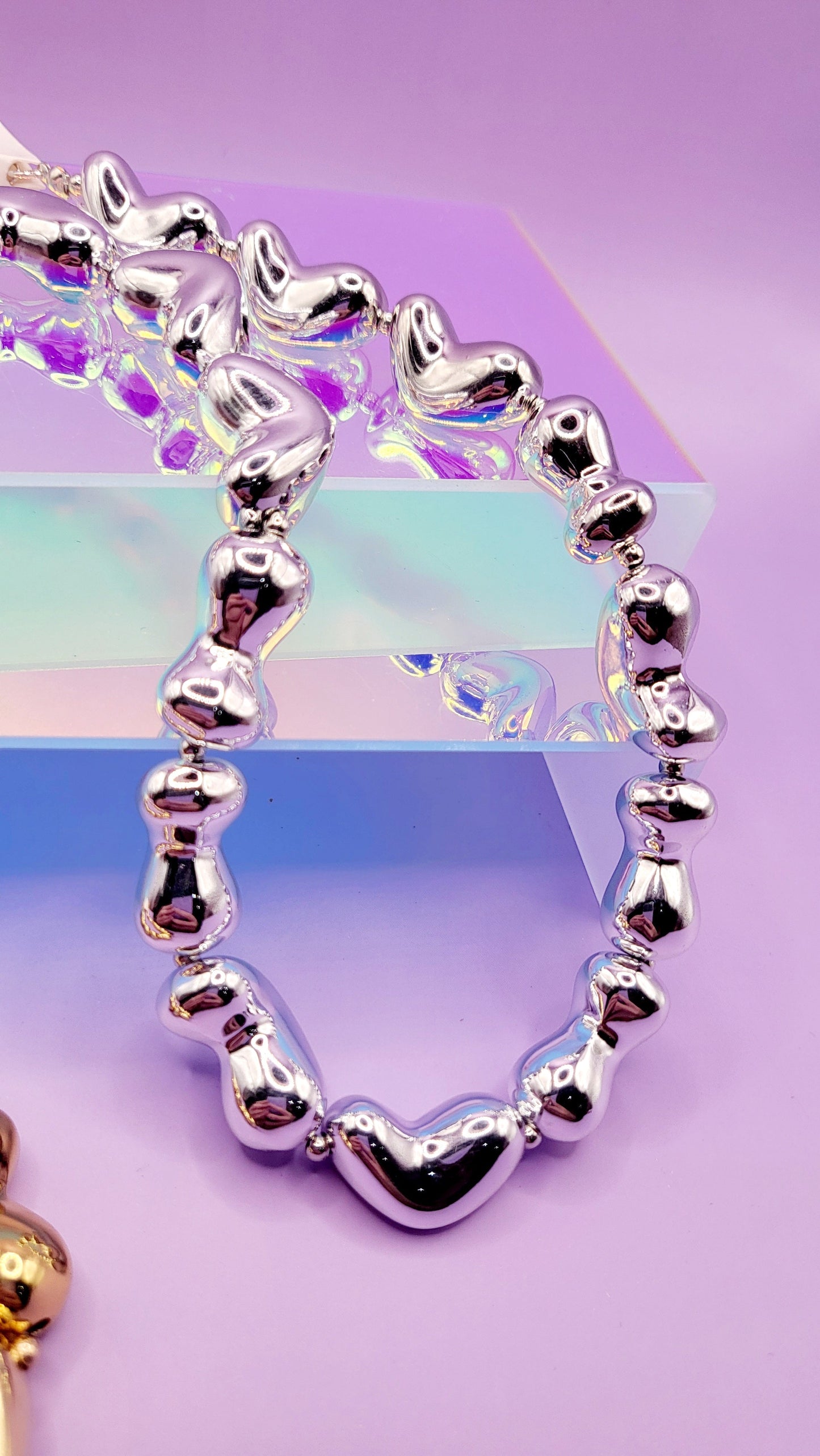 Melted Heart Chain Necklace