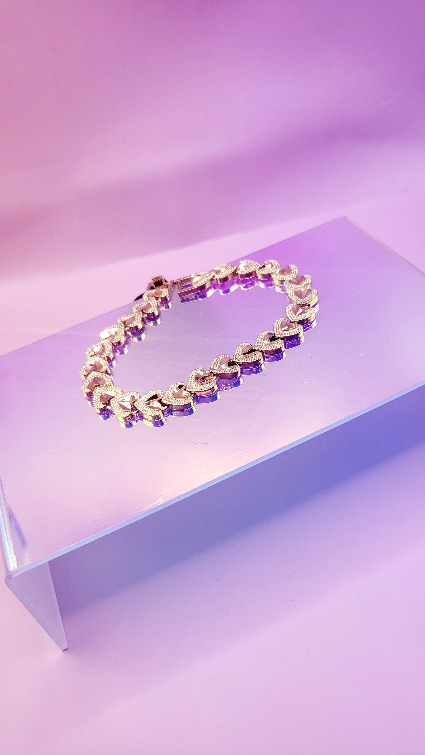Gilded Heart Links Bracelet