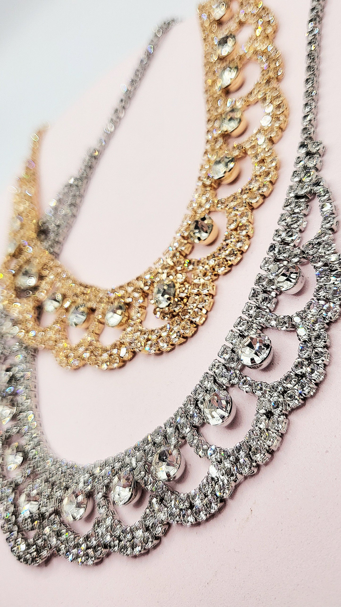 Curved Crystal Necklace Set