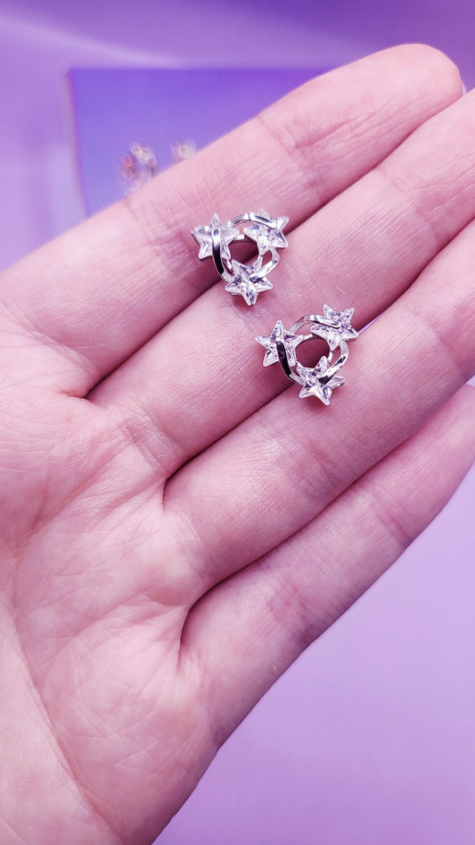Star Trio Crystal Stud Earring