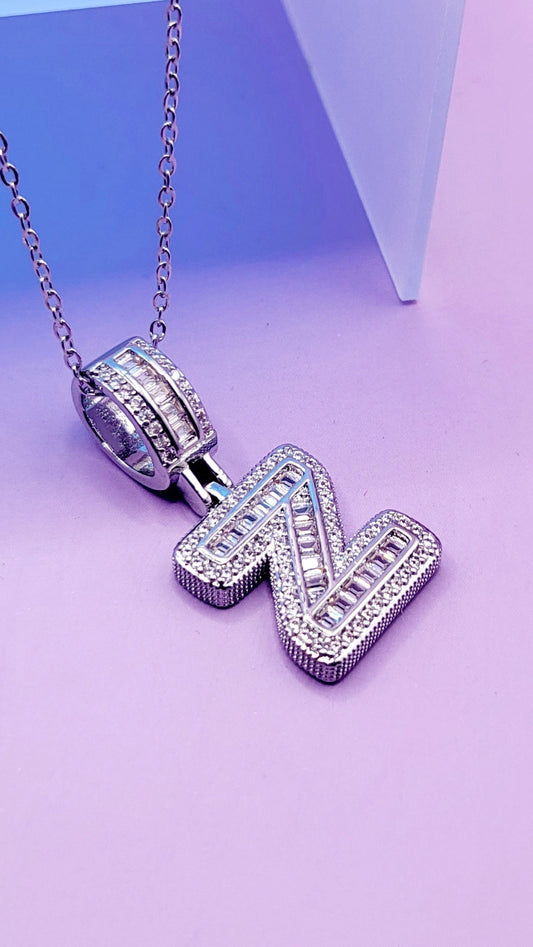 Crystal Initial Necklace Letter Z