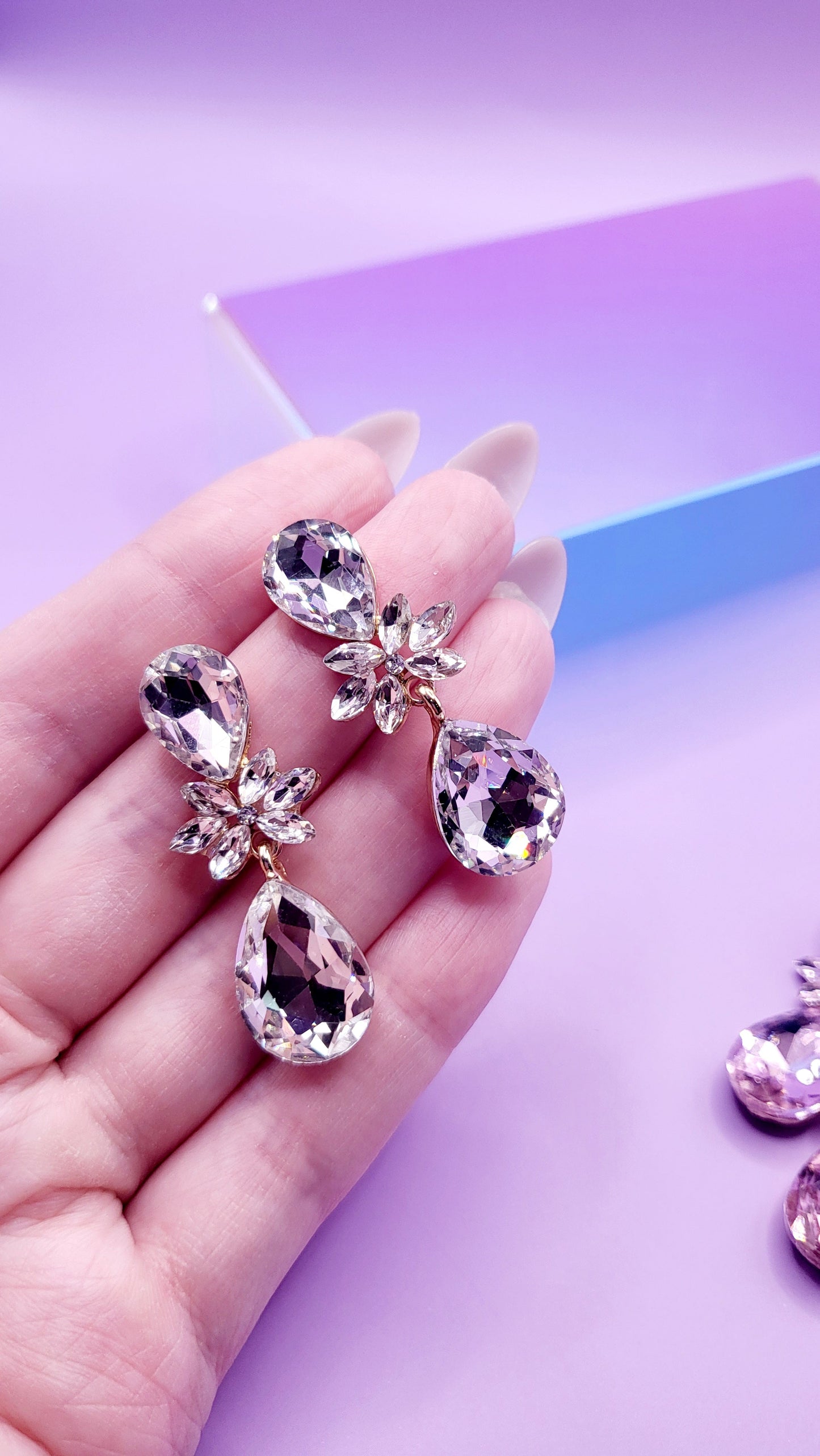 Mirror Crystal Drop and Dangle Earrings