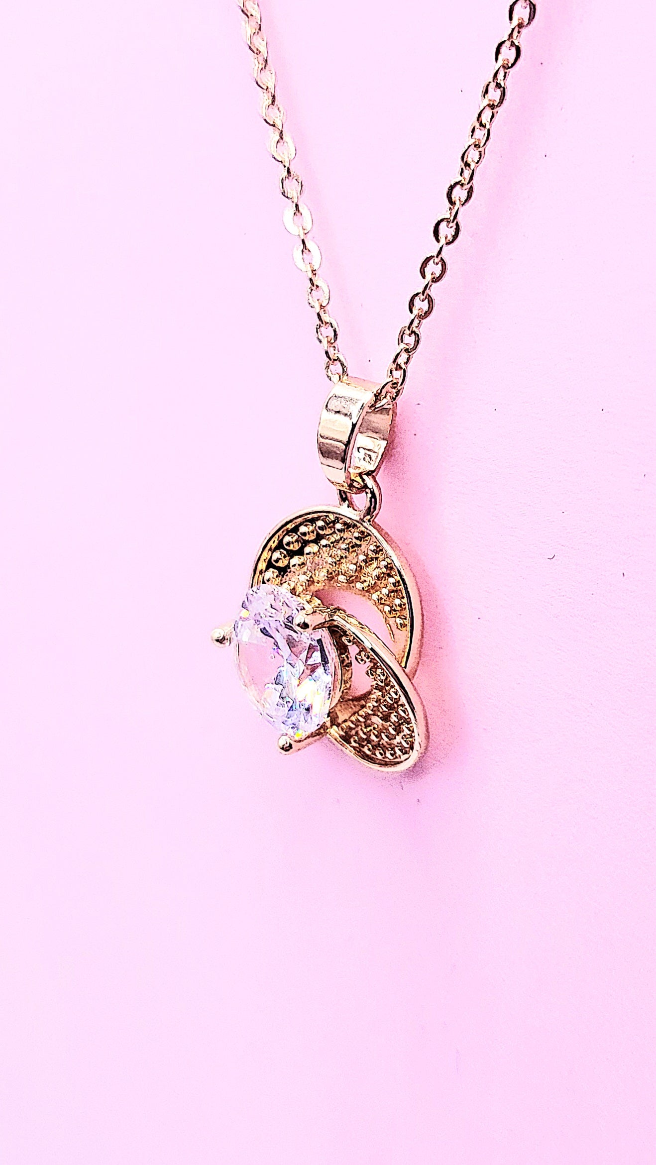 Flower Drop Crystal Necklace