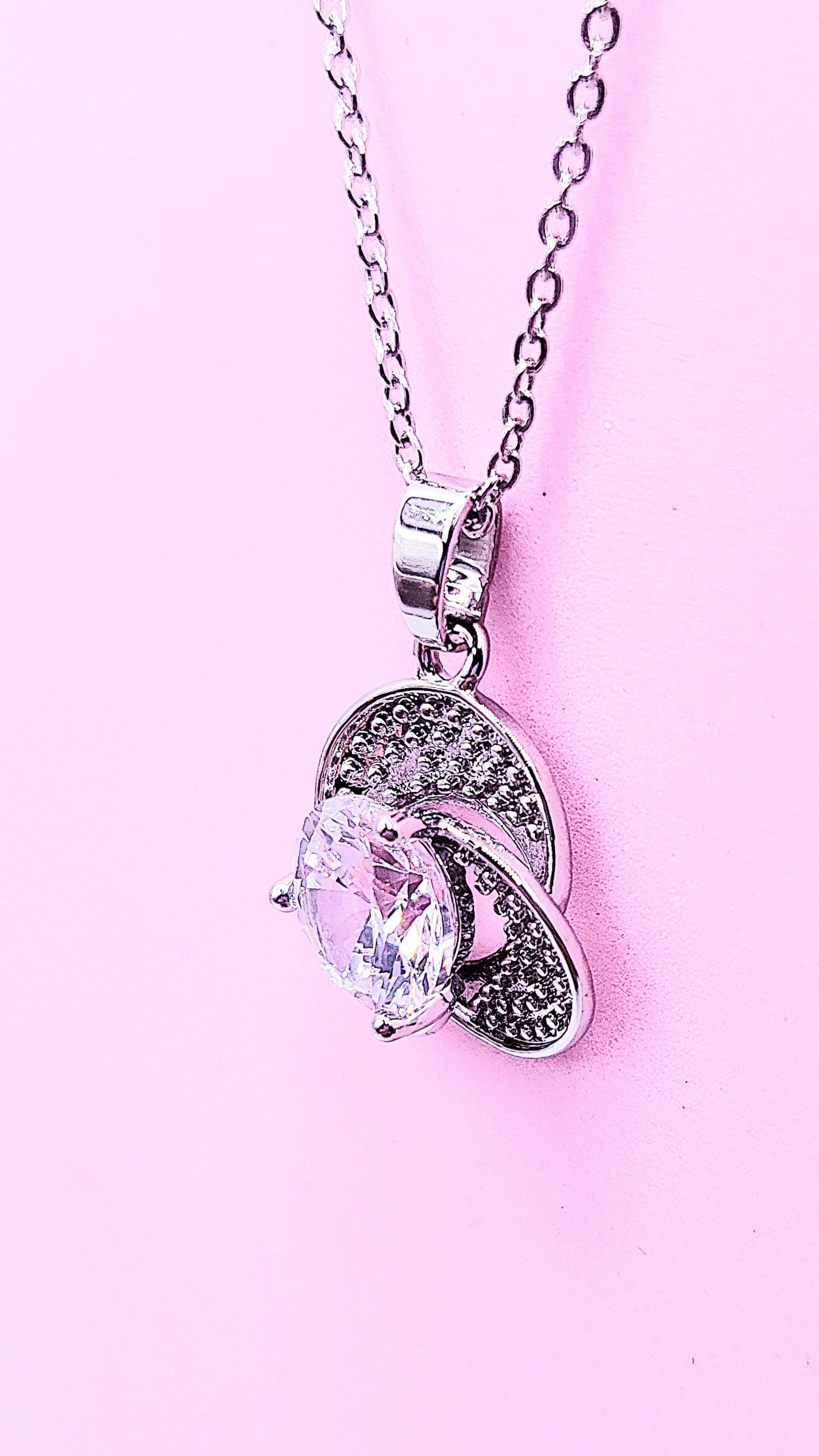 Flower Drop Crystal Necklace