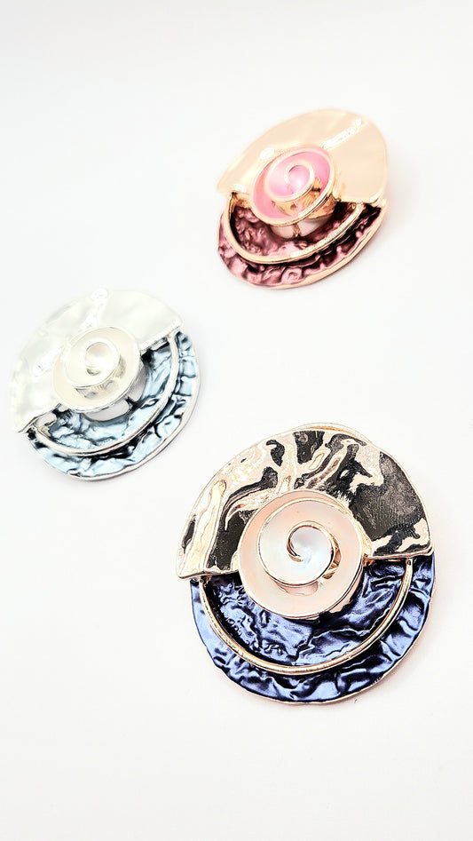 Abstract Magnetic Swirl Brooch
