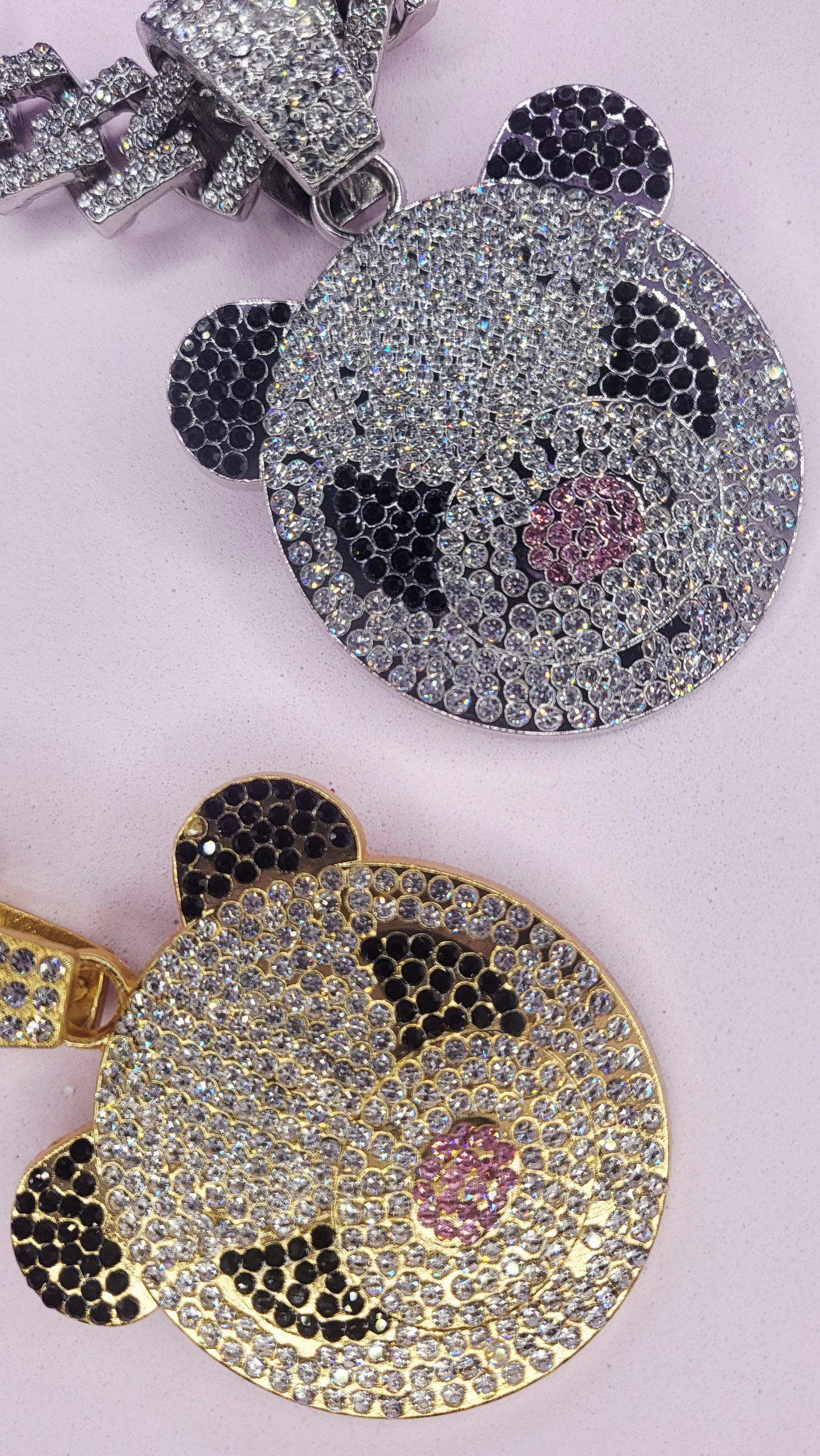 Iced Out Crystal Bling Panda Pendant Chain