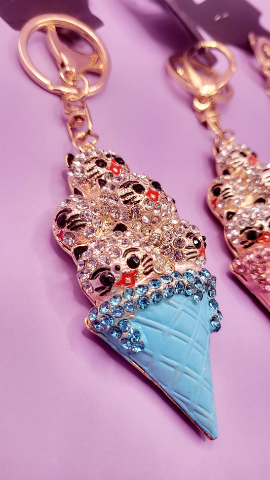 Icecream Cats Key Ring