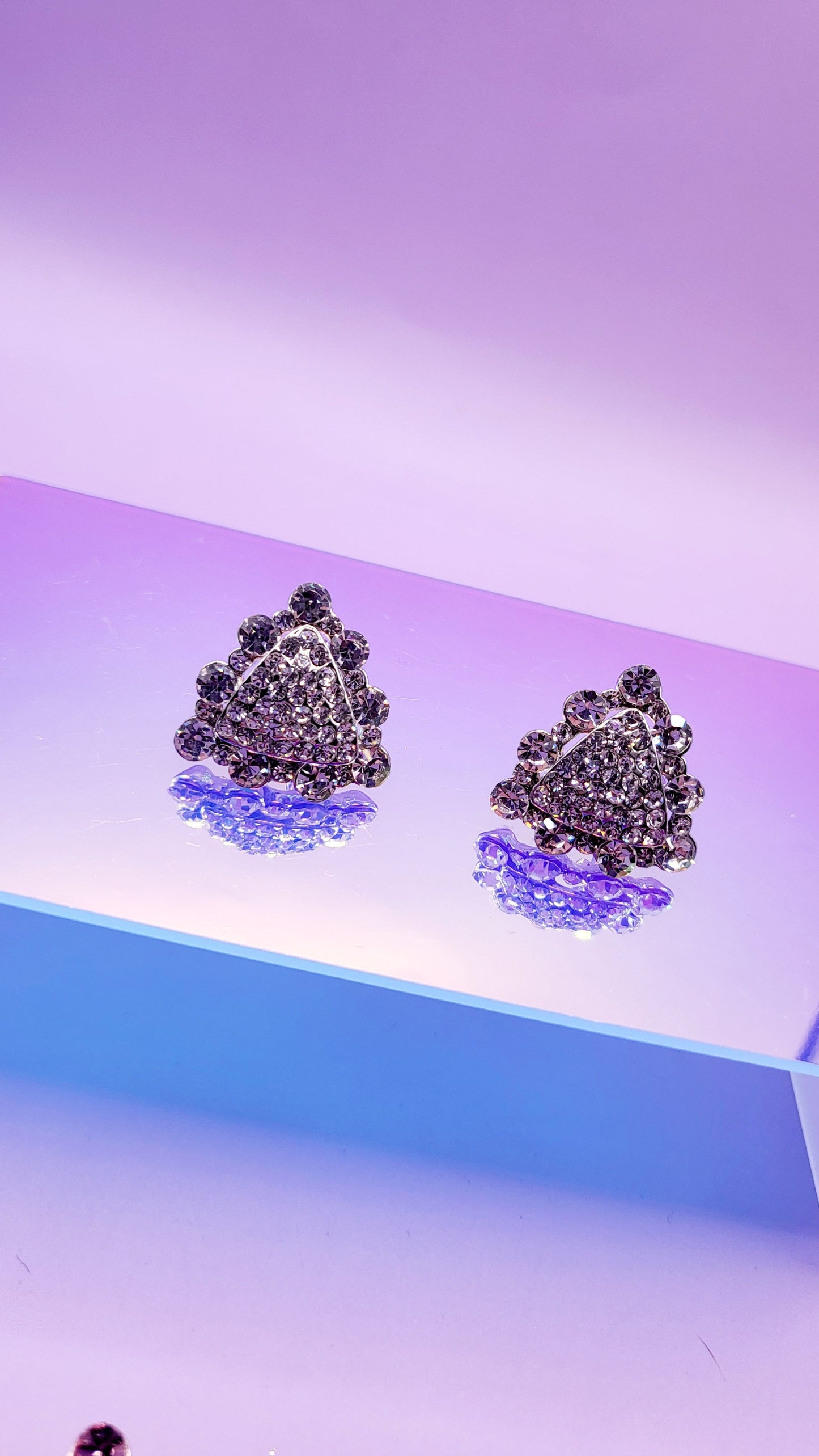 Halo Crystal Non Pierced Clip On Earrings