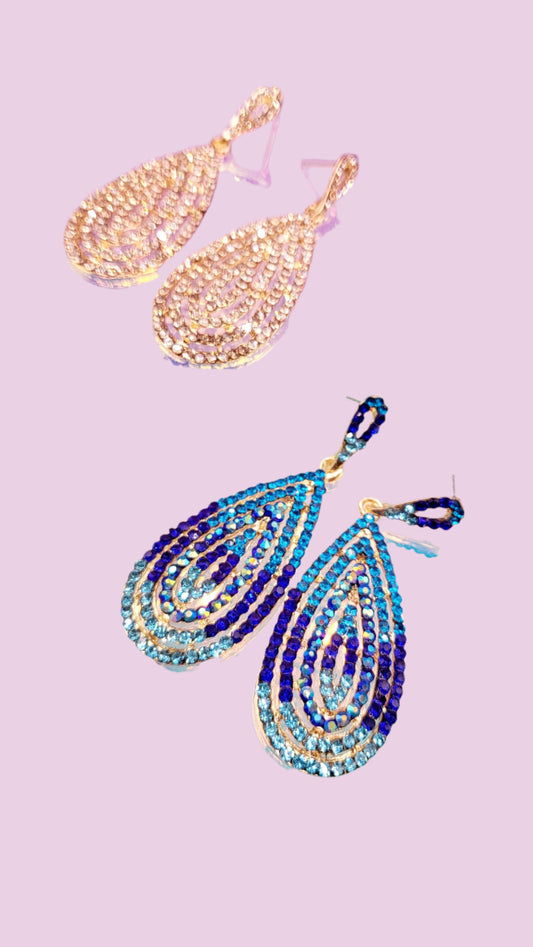 Layered Loop Crystal Drop and Dangle Earrings