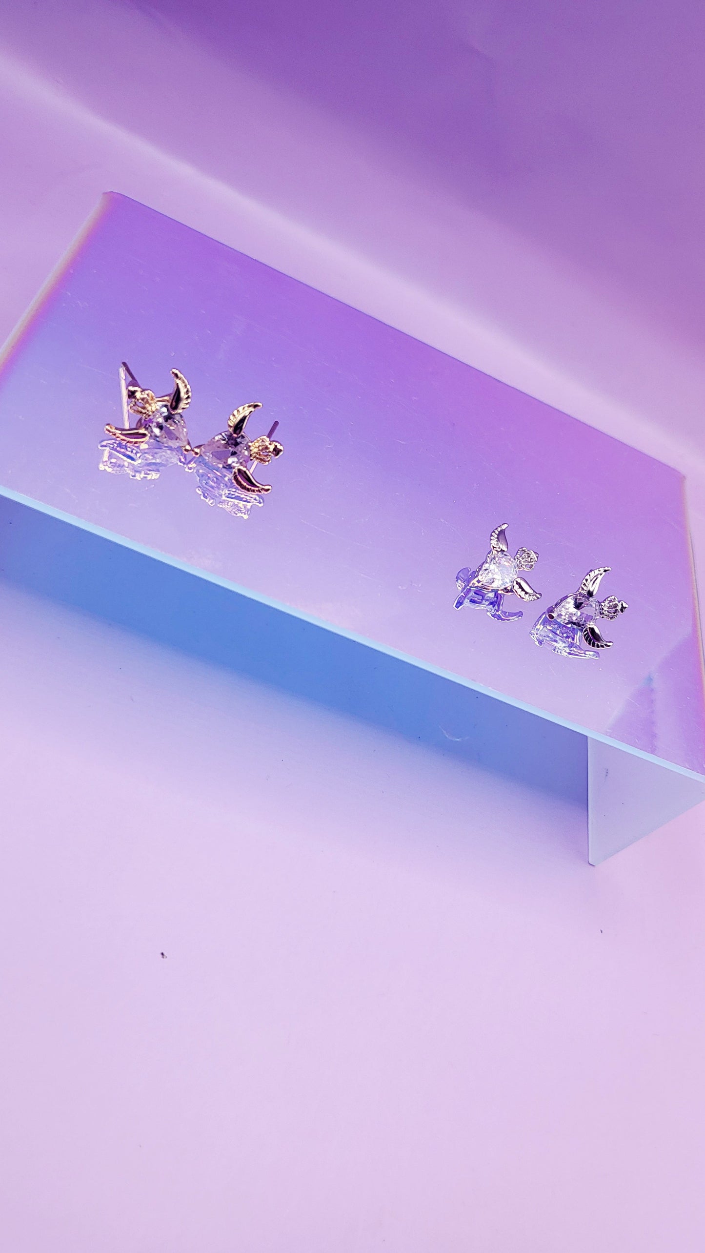 Angel Wing Crystal Stud Earrings