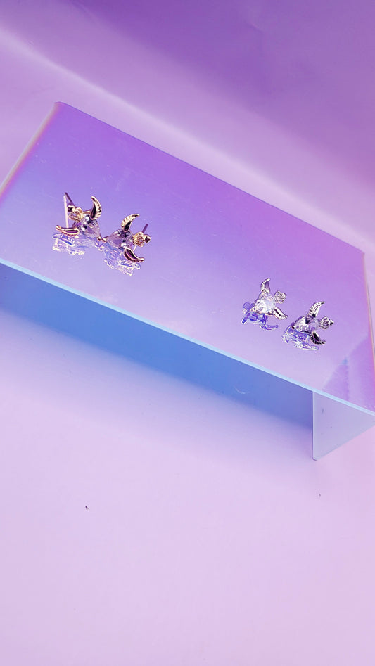 Angel Wing Crystal Stud Earrings