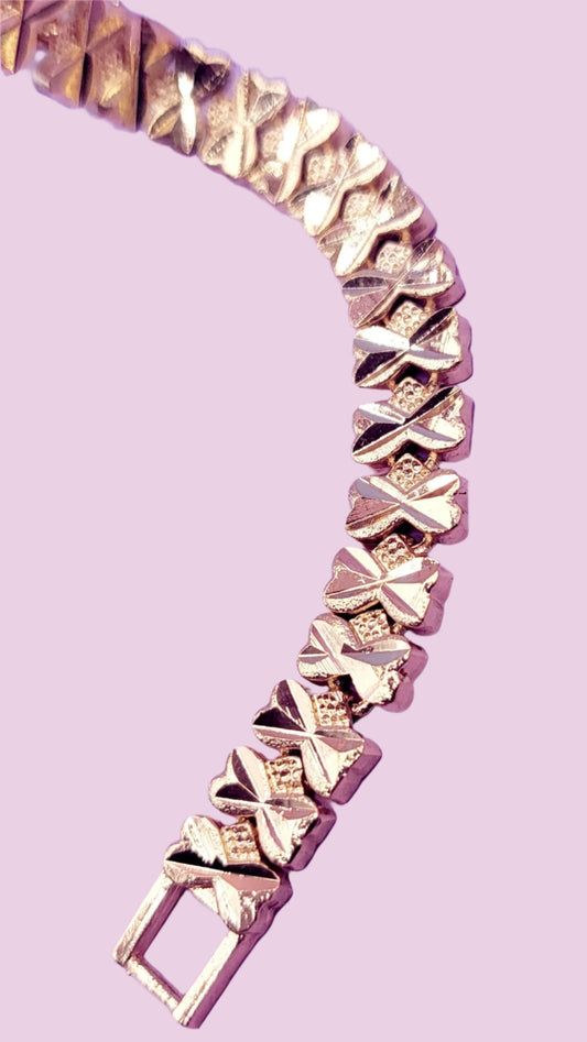 Bow Shiny Gold Link Bracelet