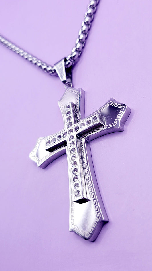 Luxe Silver Cross Necklace