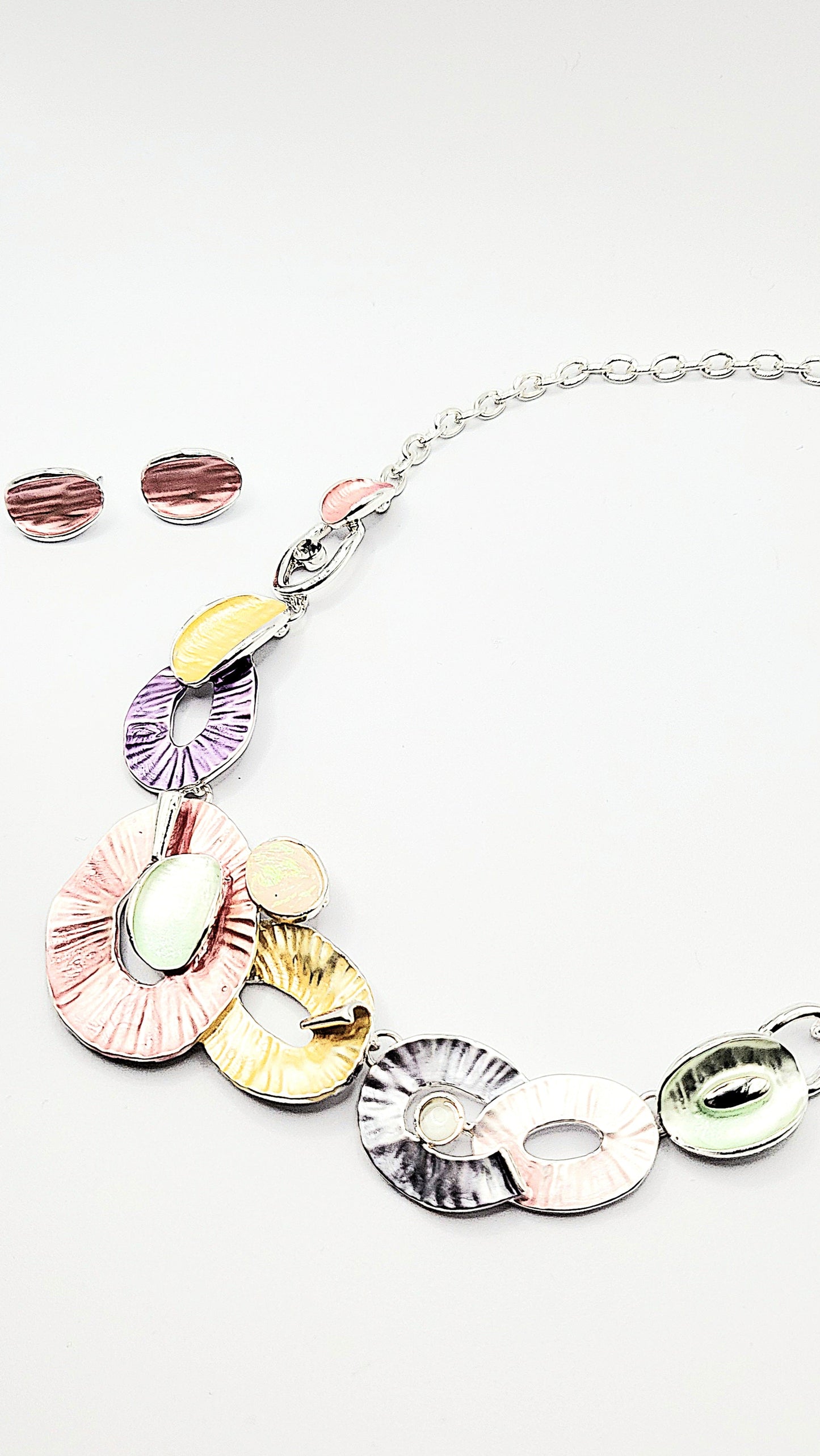 Abstract Oval Necklace & Earrings Set