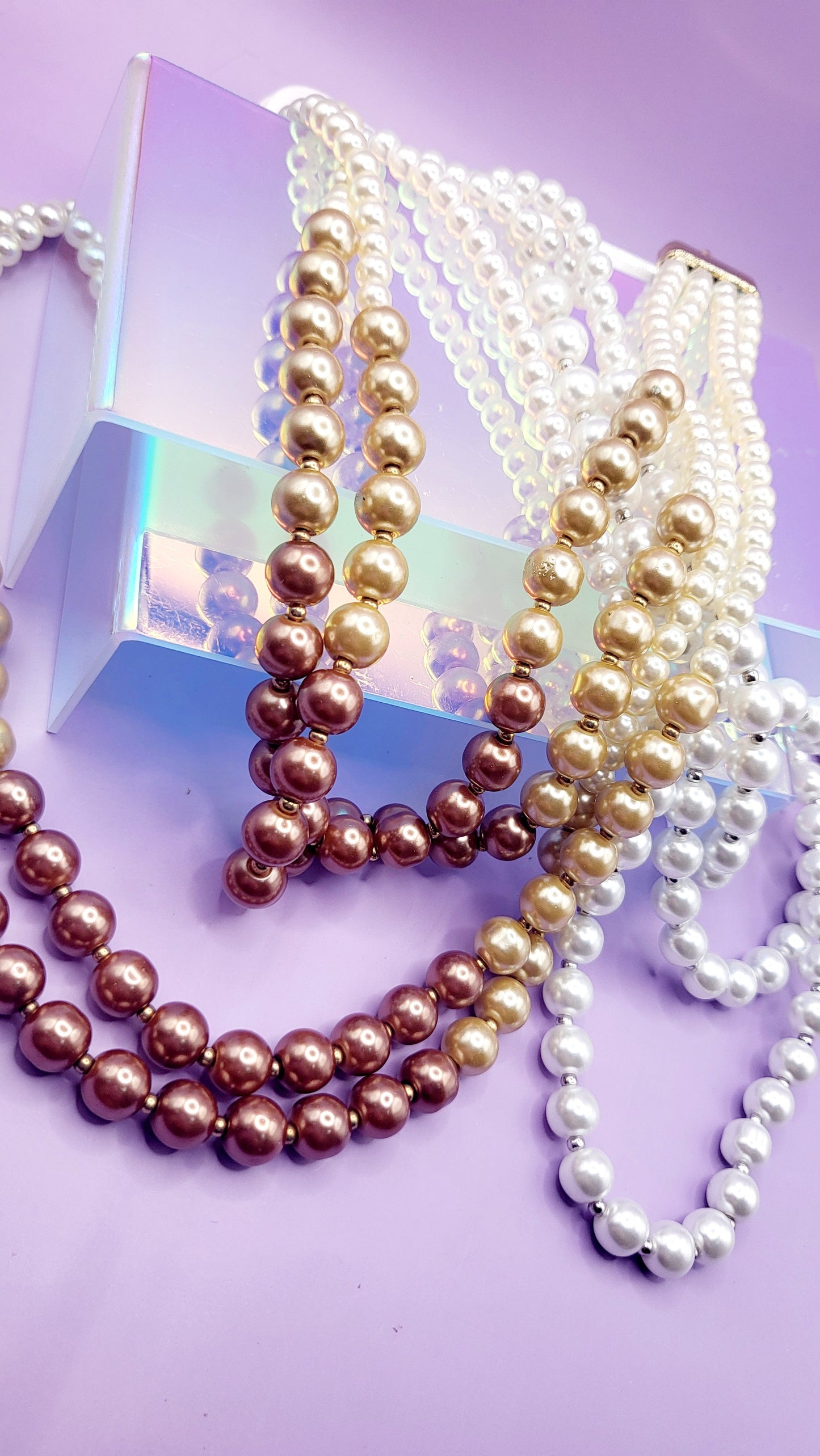 Lush Pearl Multi Layer Necklace & Earrings