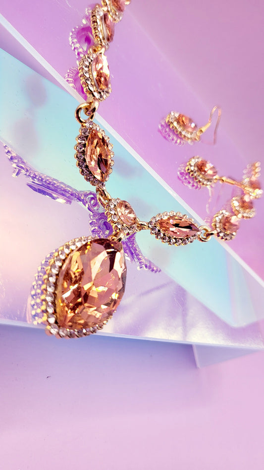 Luxe Crystal Duo Necklace & Earrings