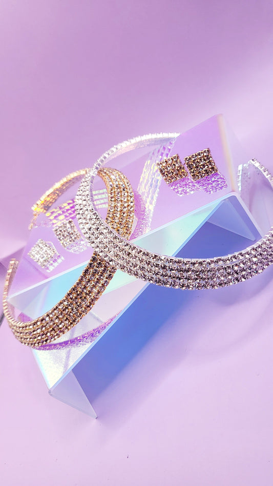 Starlit Glam Choker And Earrings