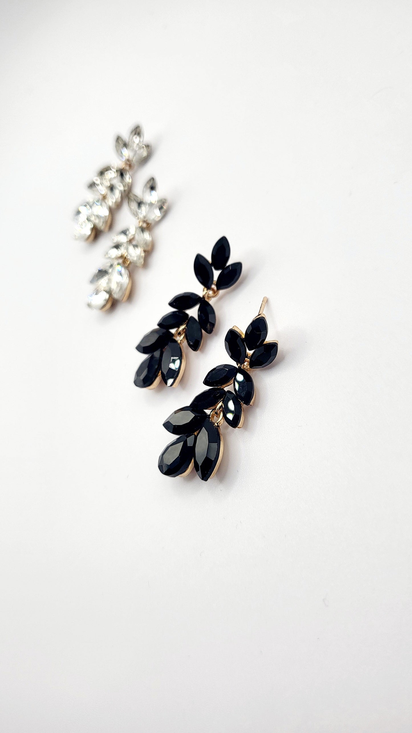 Black Crystal Drop and Dangle Earrings