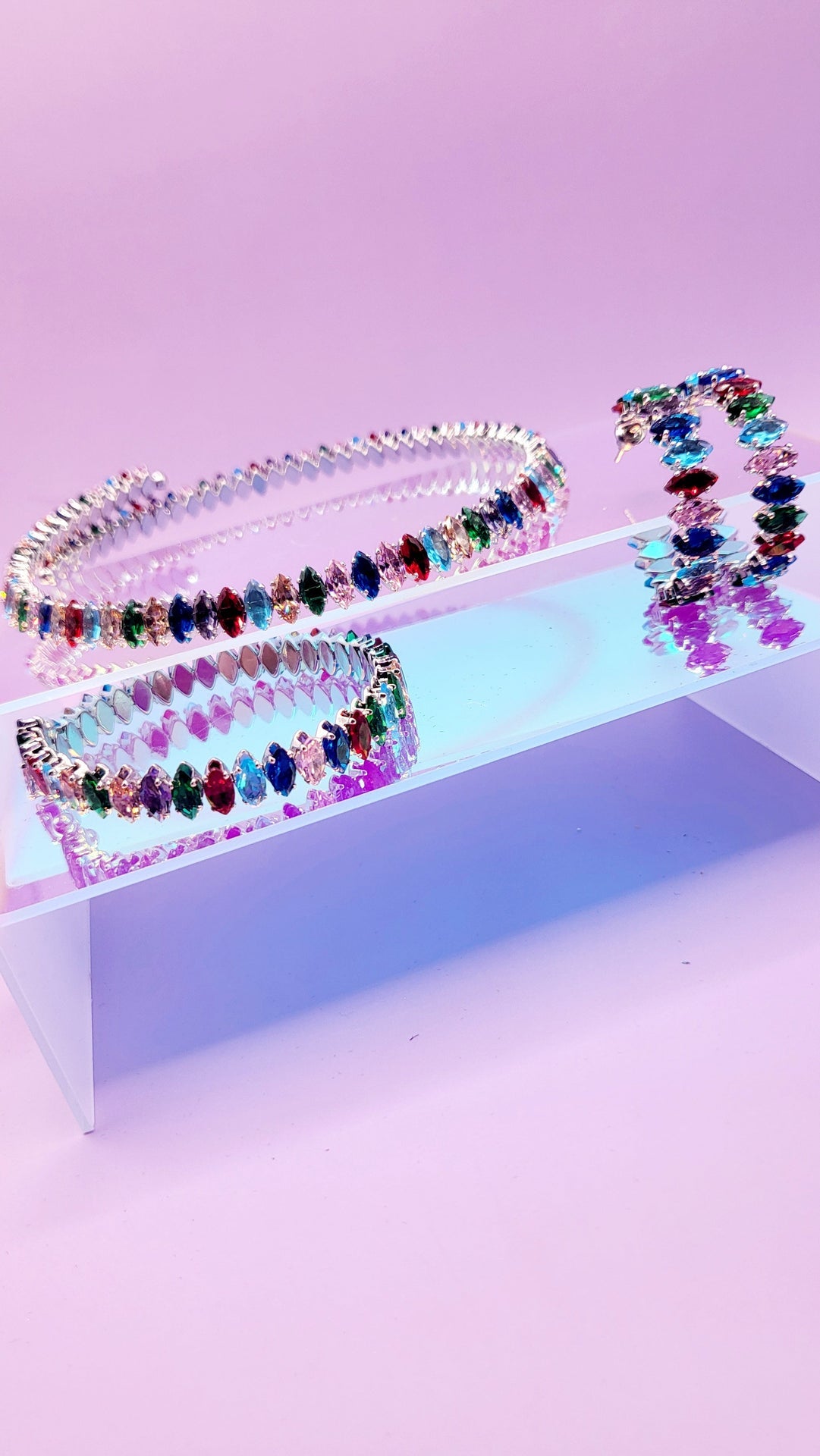 Aurora Crystal Trio Choker, Bracelet & Earrings