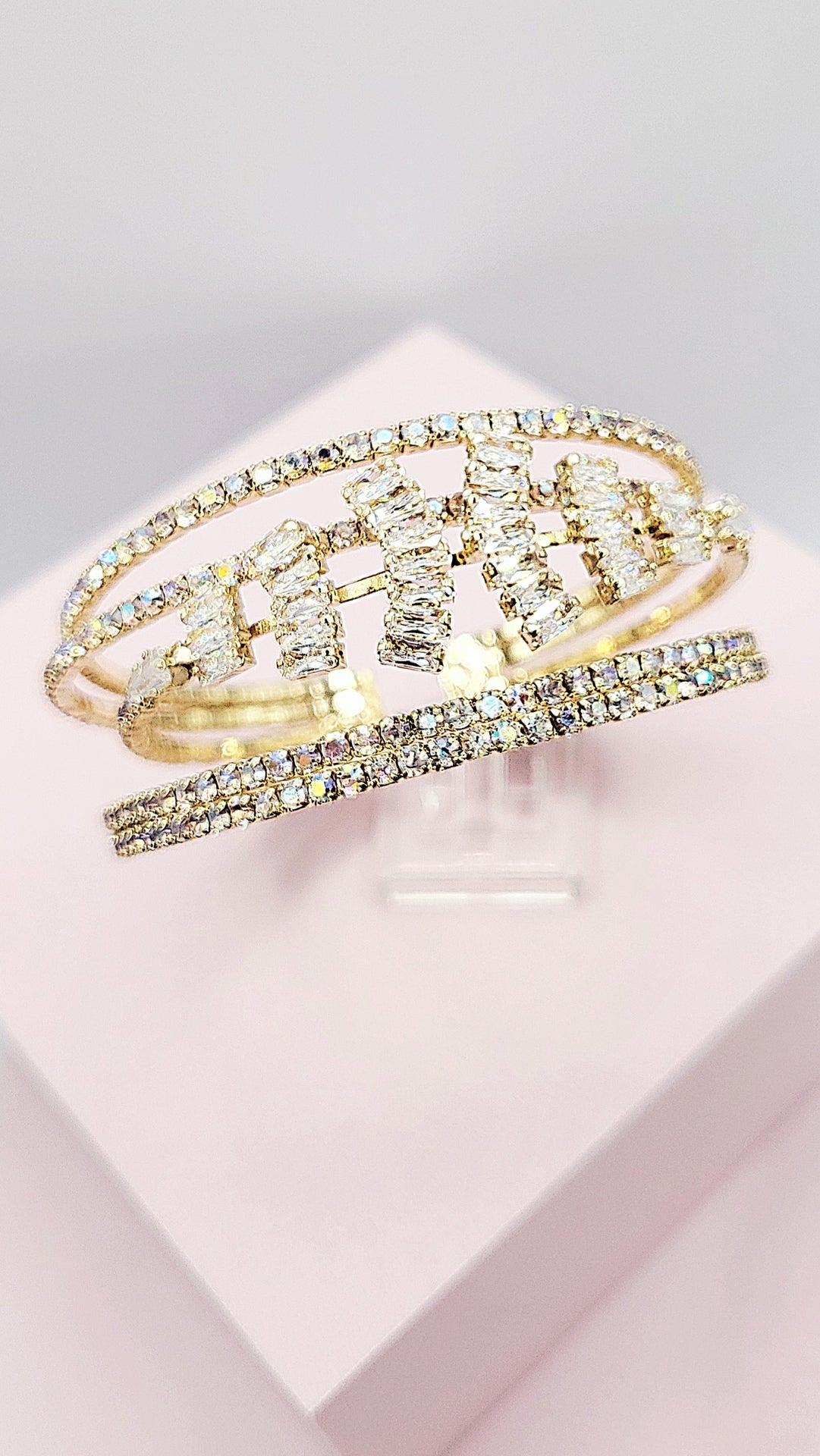Triple Row Crystal Cuff