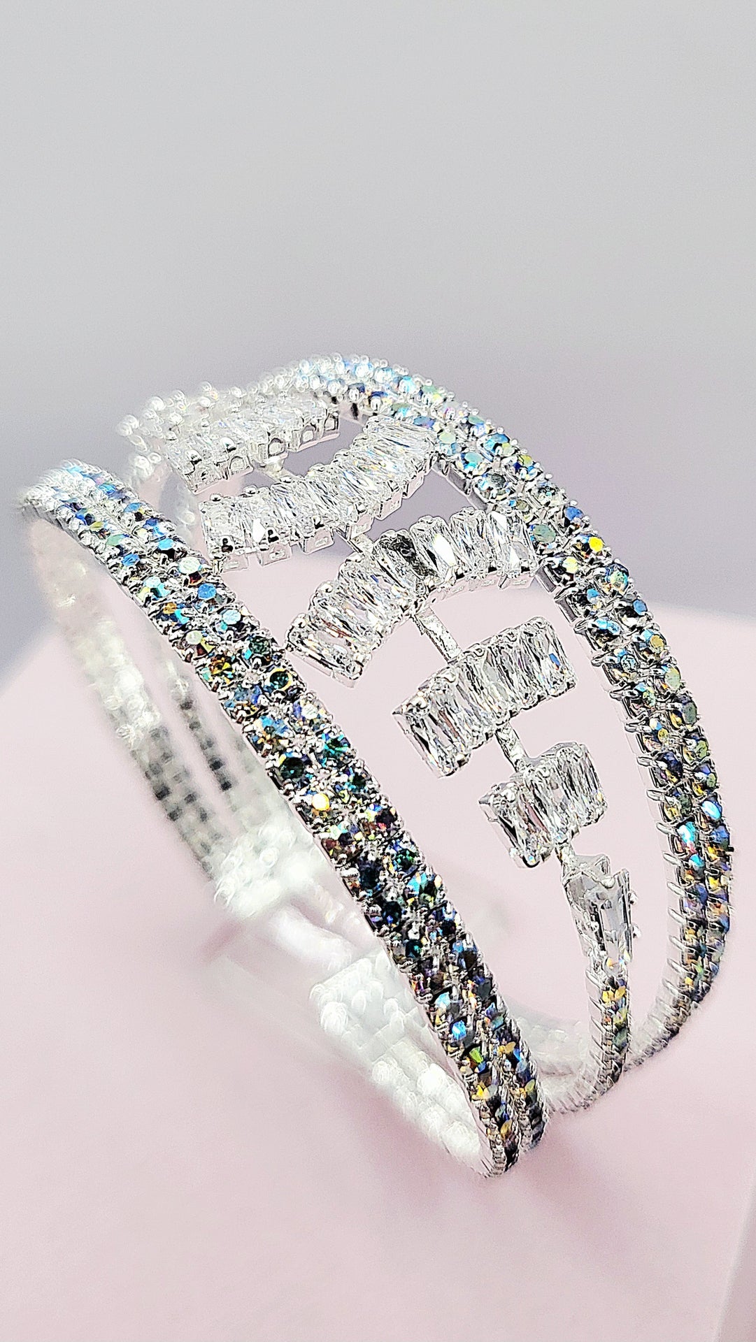 Triple Row Crystal Cuff