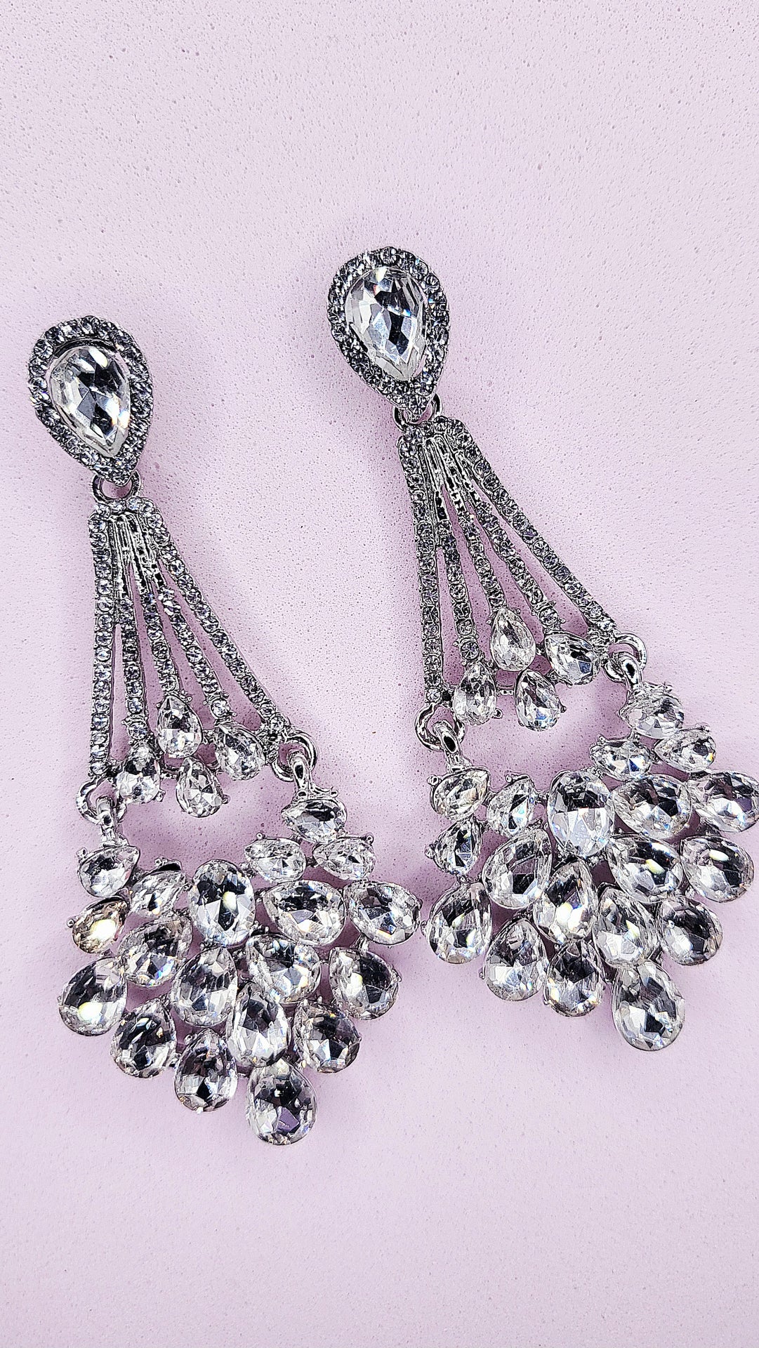 Jeweled Crystal Drop and Dangle Earrings