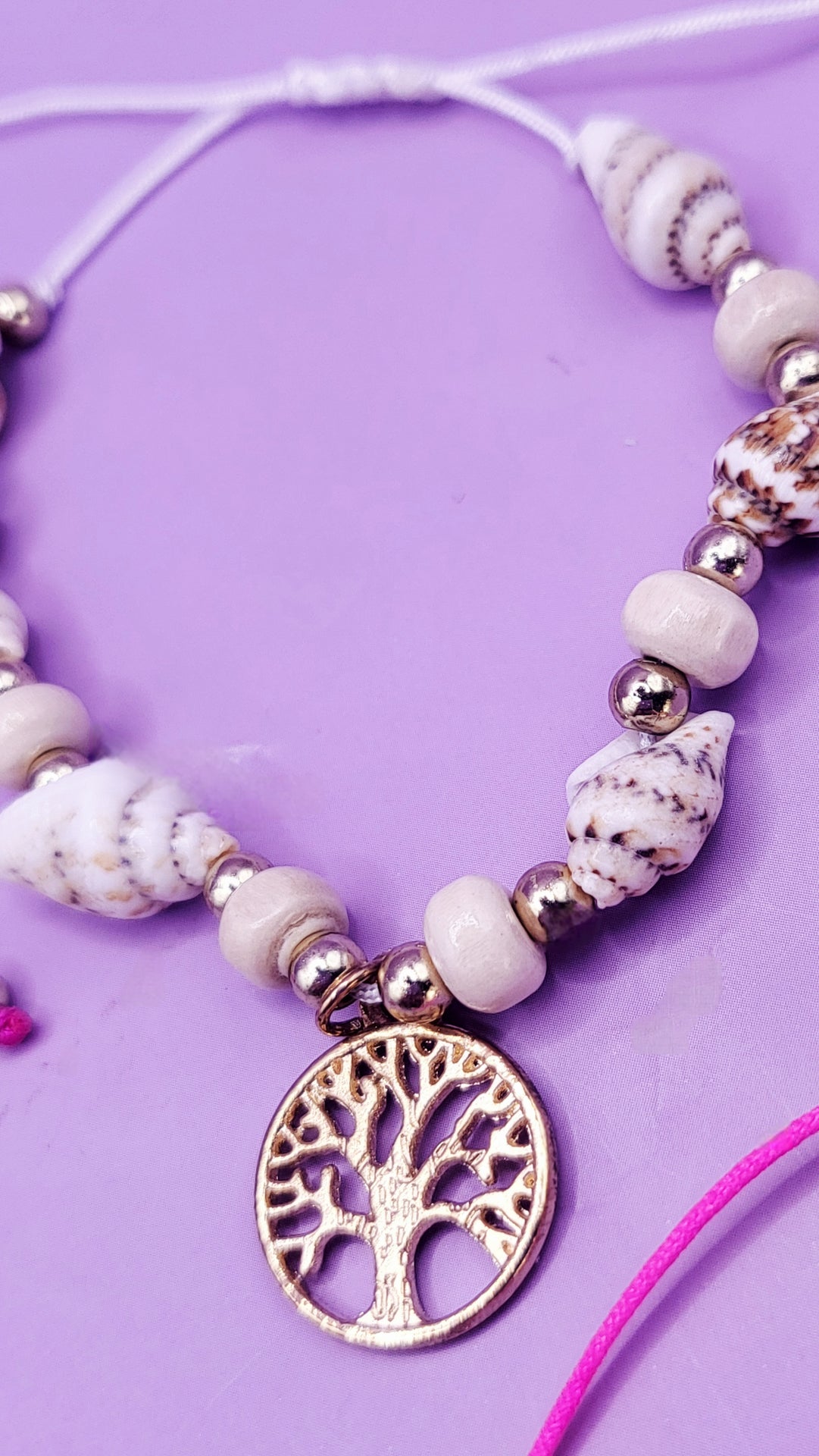 Tree Of Life Beaded Pull Tie Anklet