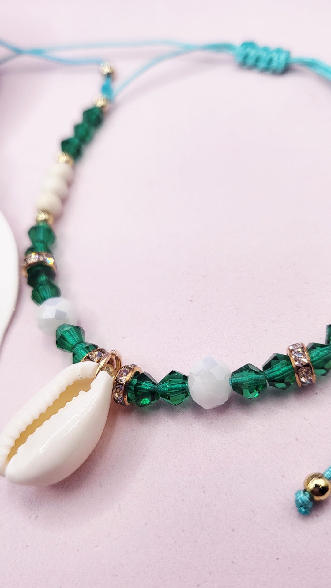 Shell Beaded Pull Tie Anklet