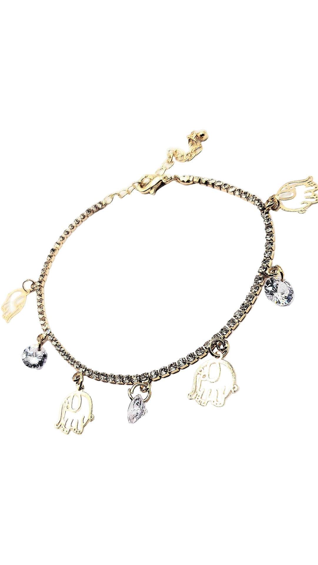 Elephant Crystal Chain Link Anklet