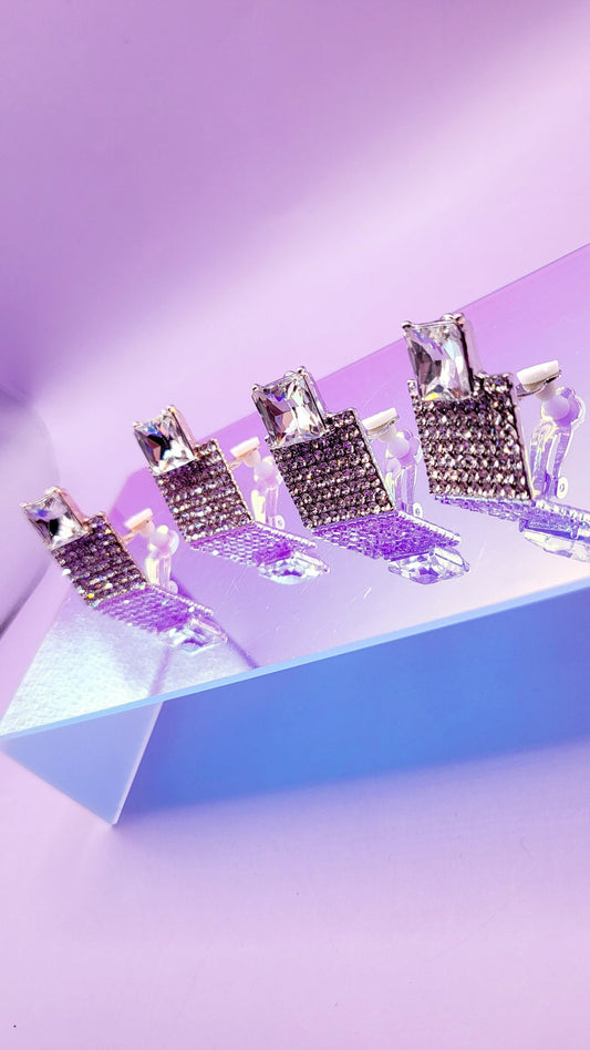 Luxe Square Crystal Non Pierced Clip On Earrings
