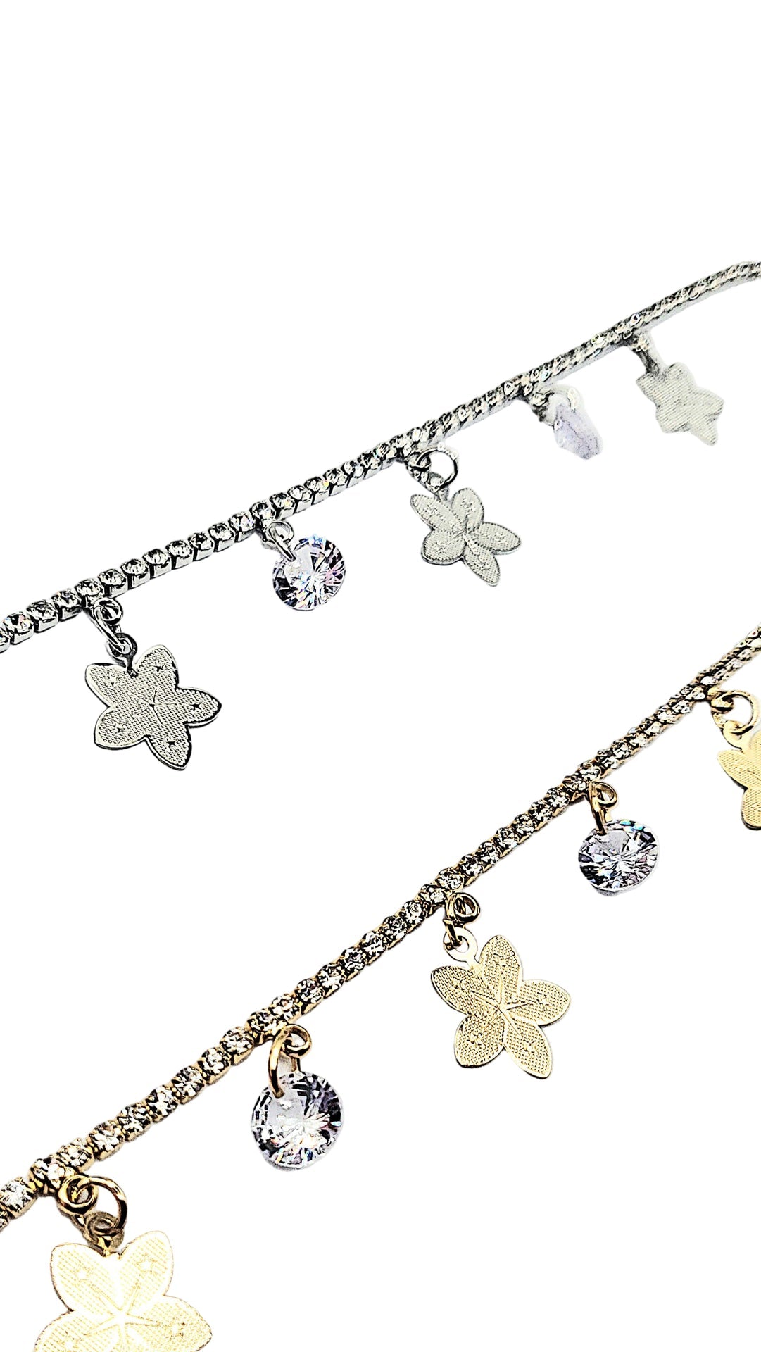Flower Crystal Charm Anklet