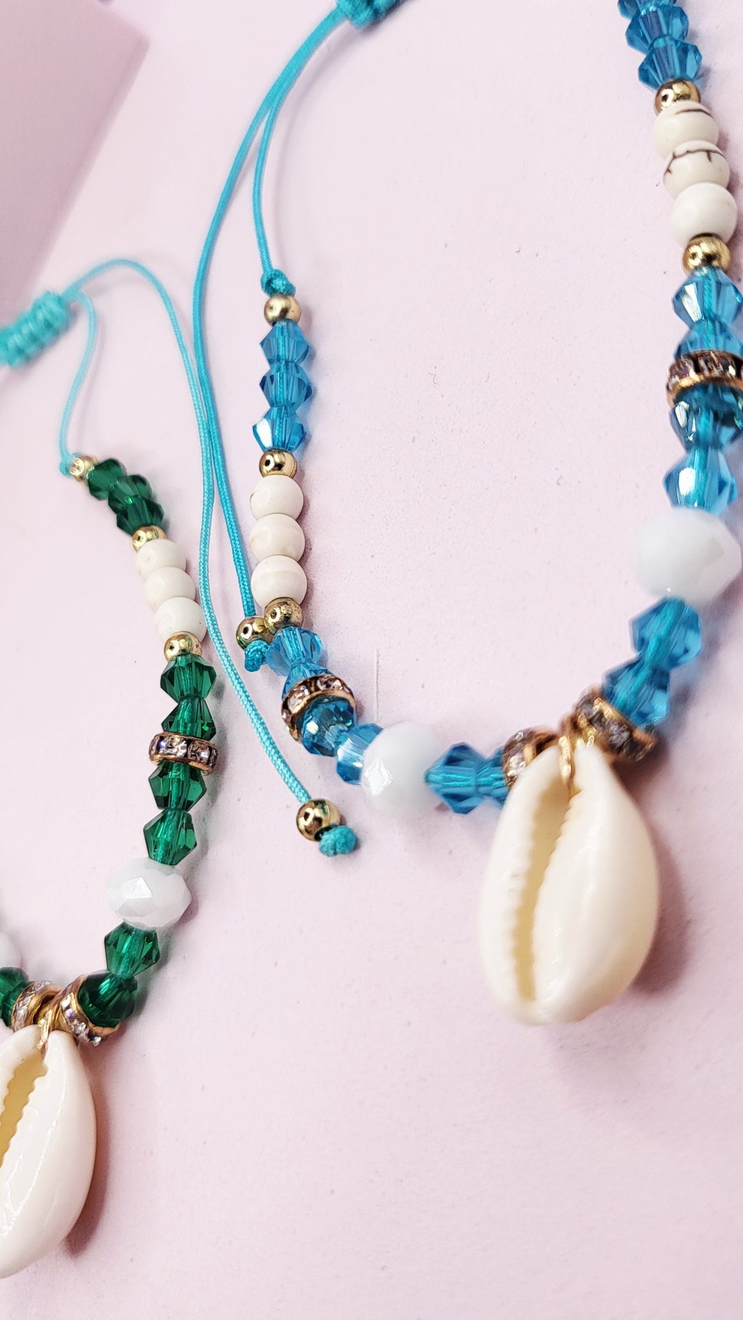 Shell Beaded Pull Tie Anklet