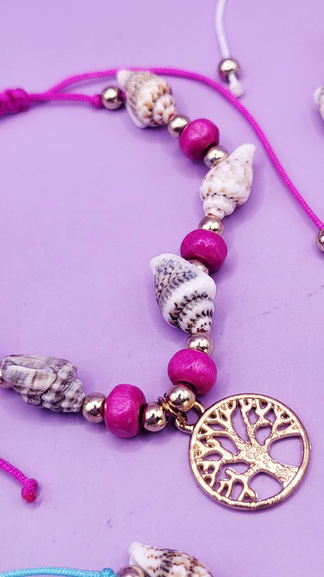 Tree Of Life Beaded Pull Tie Anklet