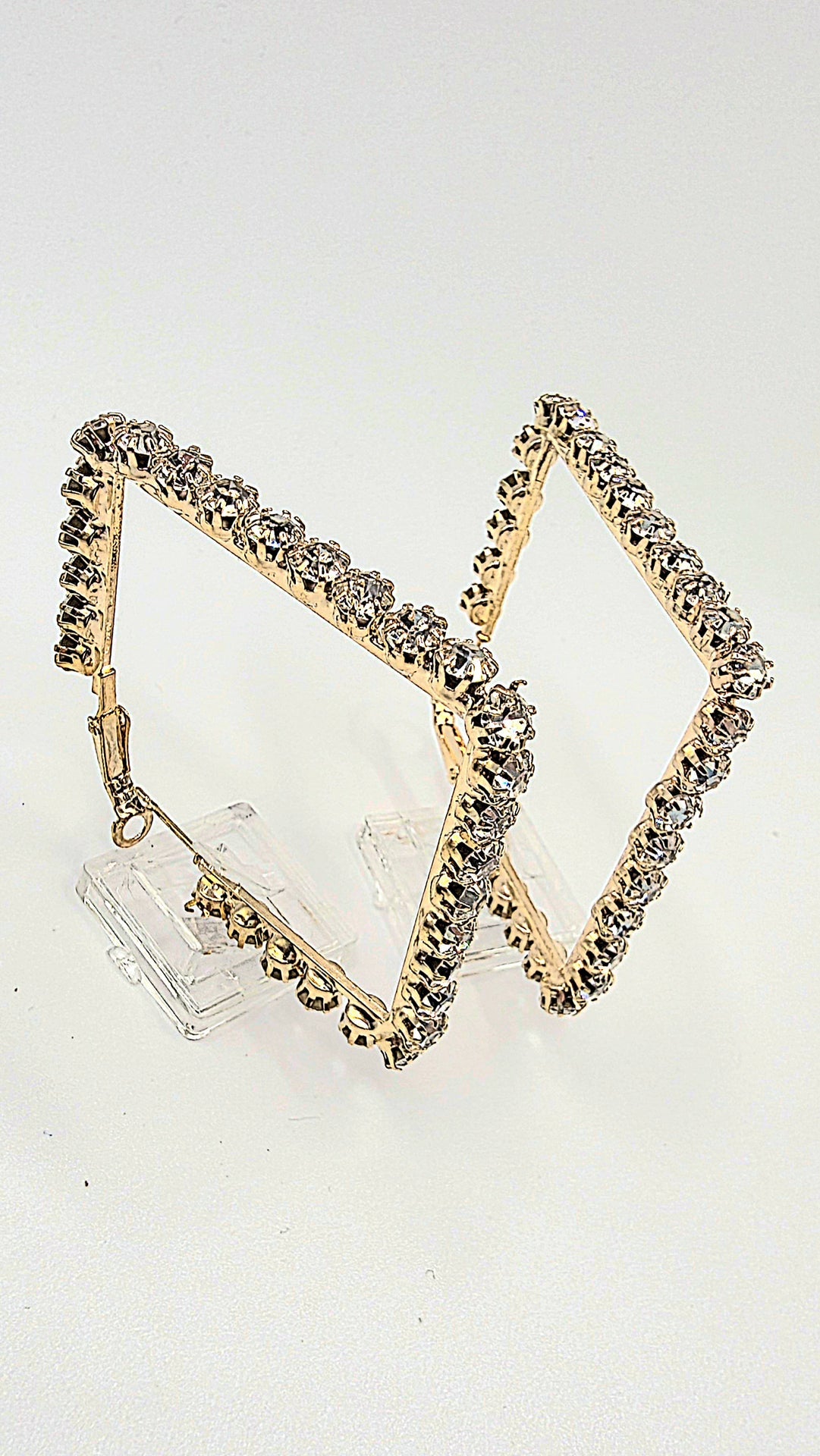 Luxe Square Crystal Hoop Earrings