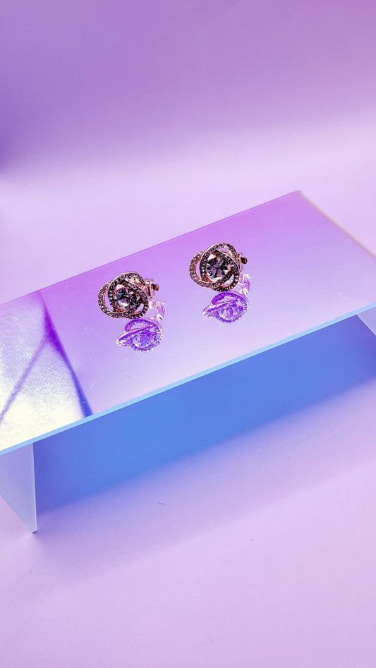 Twisted Cluster Crystal Non Pierced Clip On Earrings