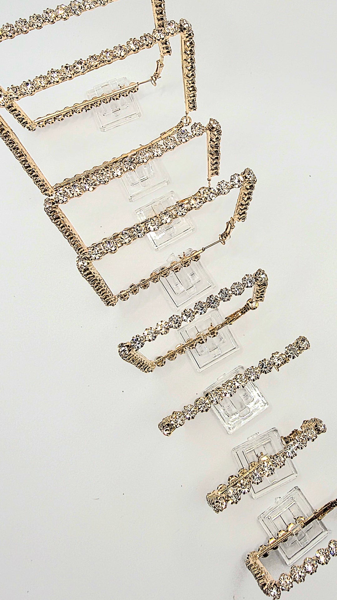 Luxe Square Crystal Hoop Earrings