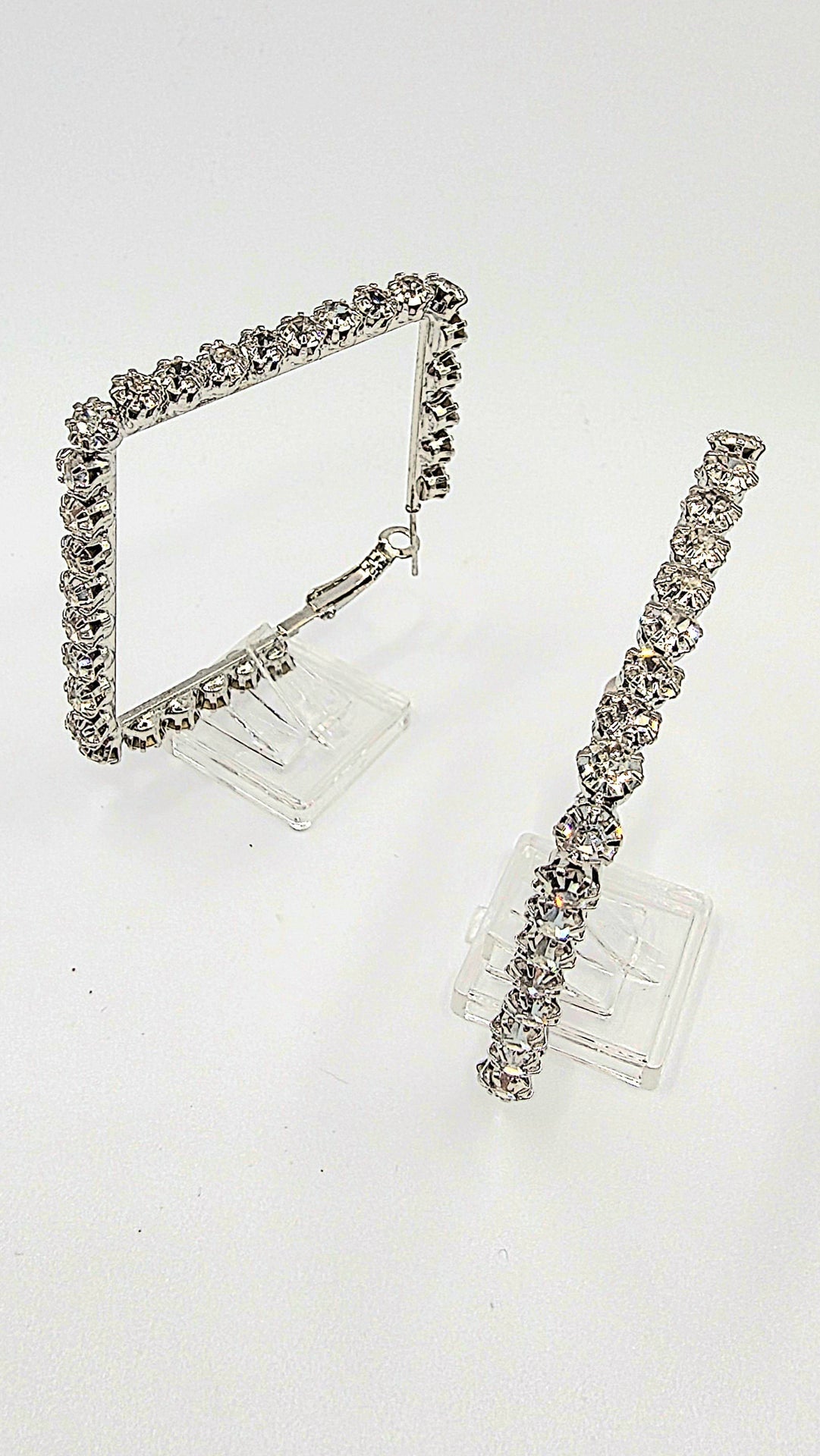 Luxe Square Crystal Hoop Earrings