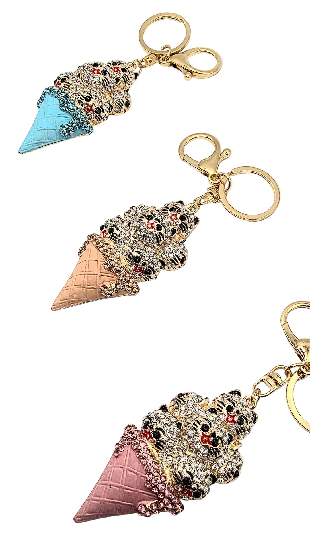 Icecream Crystal Cats KeyRing & Bag Charm
