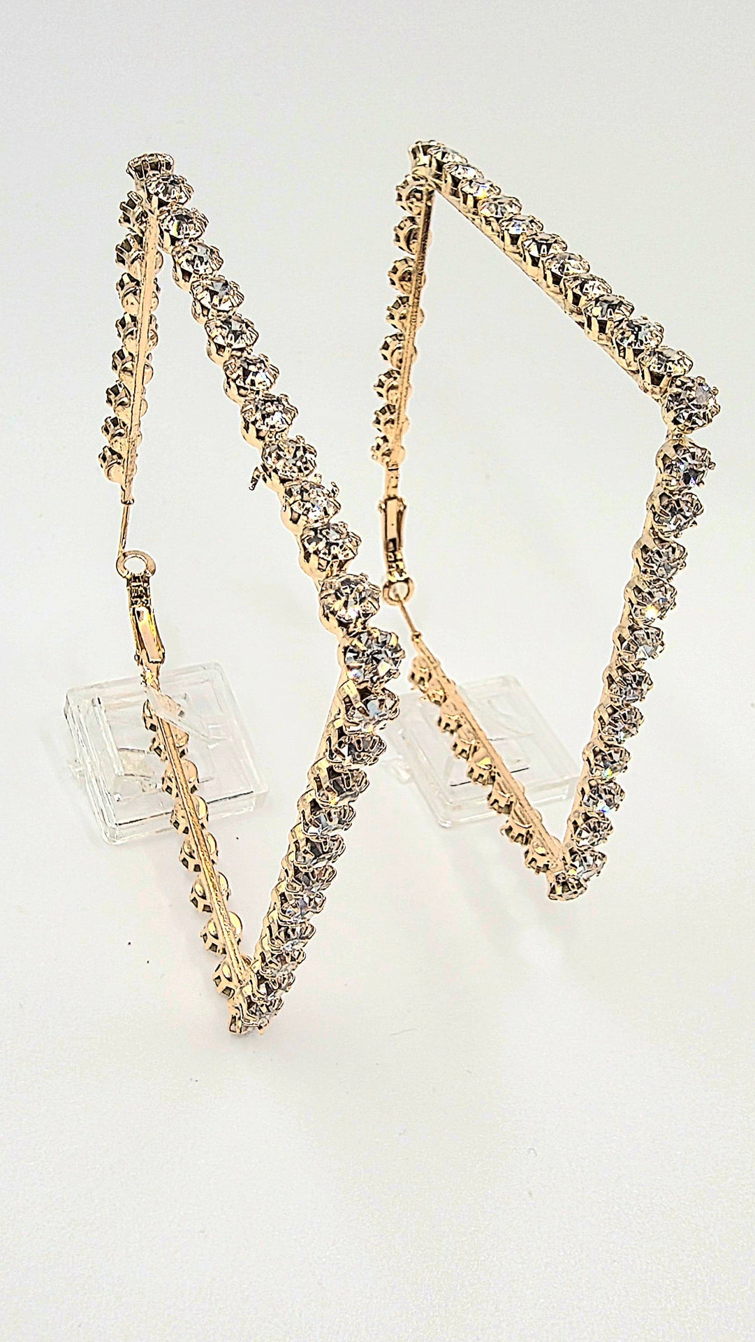 Luxe Square Crystal Hoop Earrings